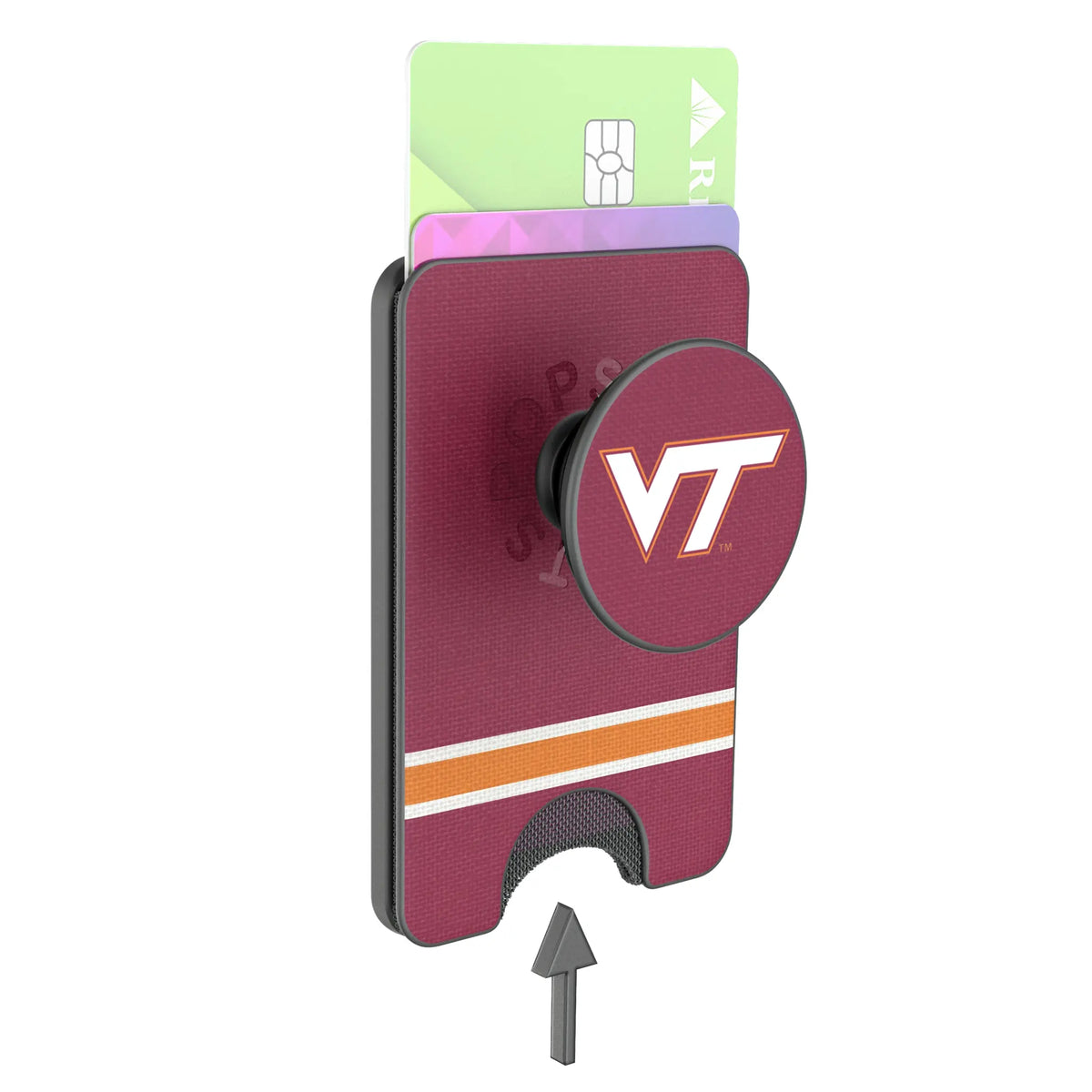 Virginia Tech Hokies Stripe Popsockets Wallet Magnetic - Detail