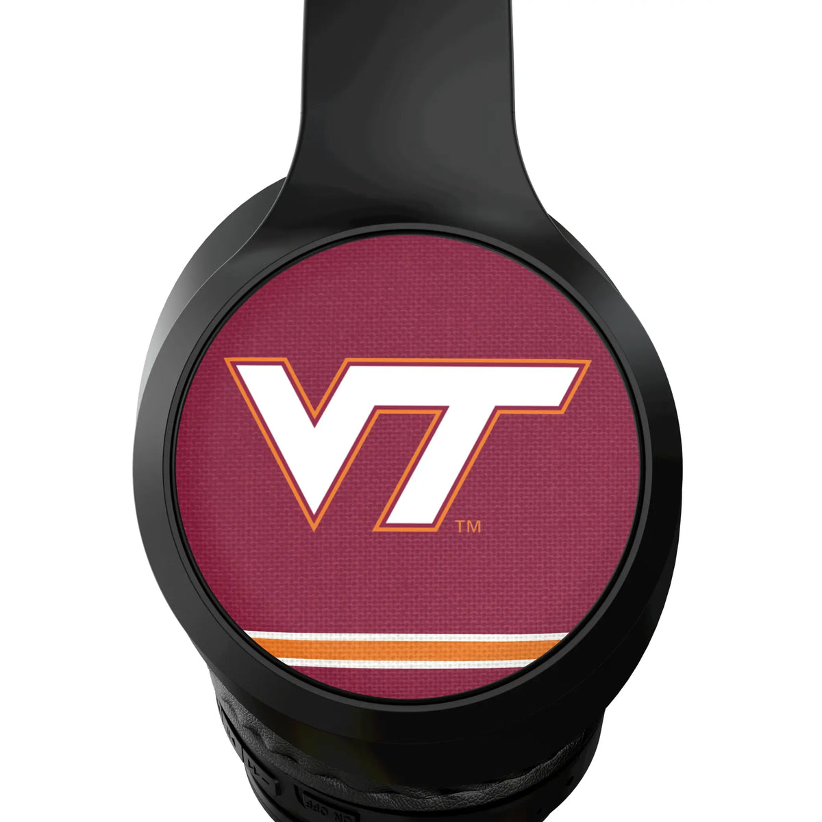 Virginia Tech Hokies Stripe Wireless Over-Ear Headphones With Case - Detail