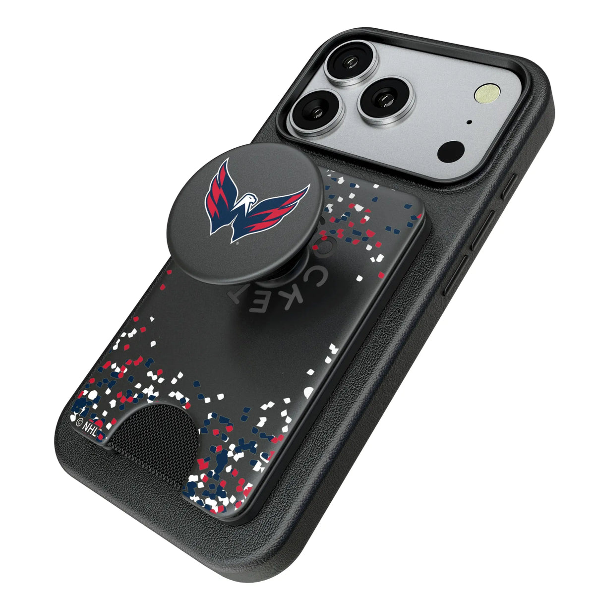 Washington Capitals Confetti Popsockets Wallet Magnetic - Isometric View