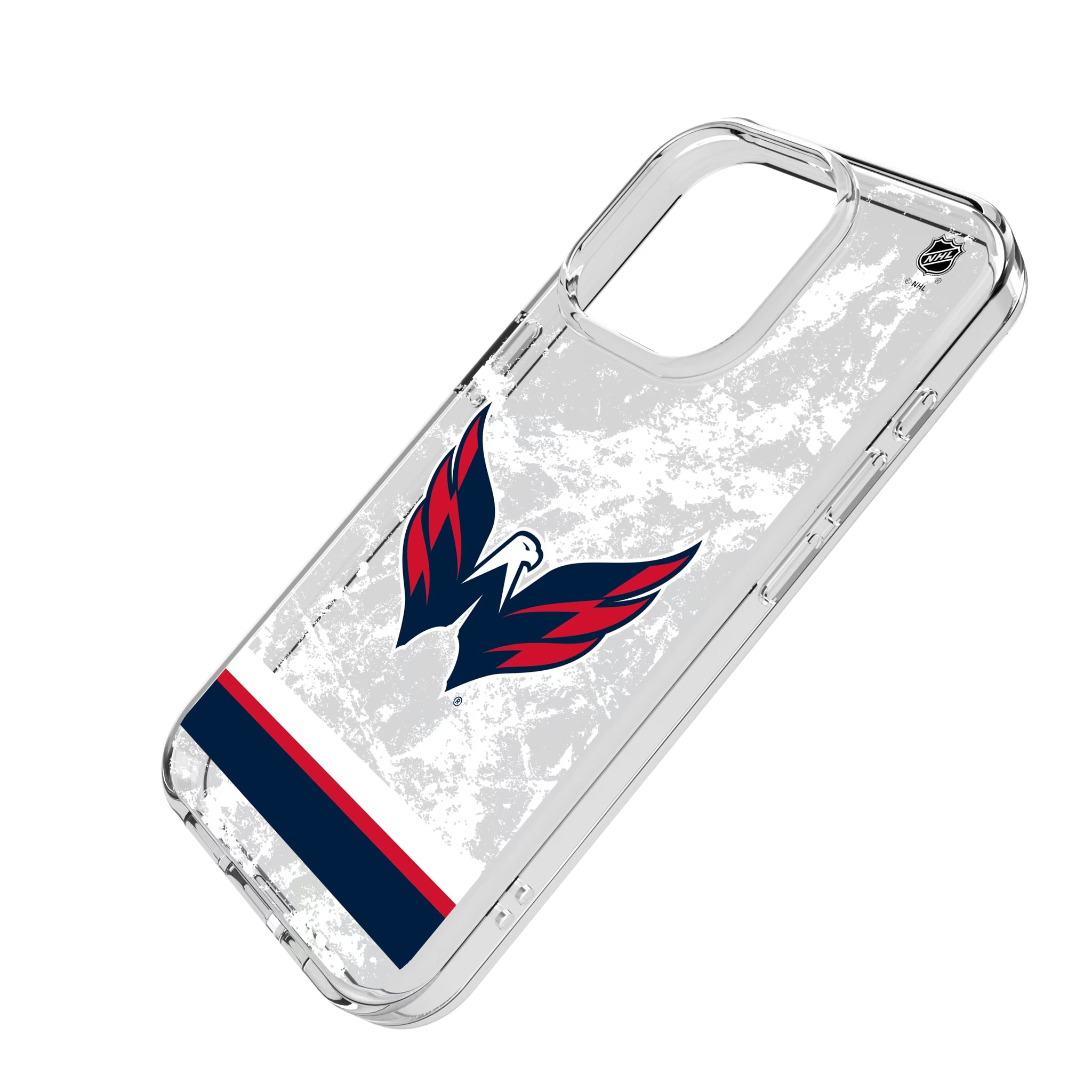 Washington Capitals Ice Stripe iPhone Clear Phone Case for Apple iPhone - Isometric View