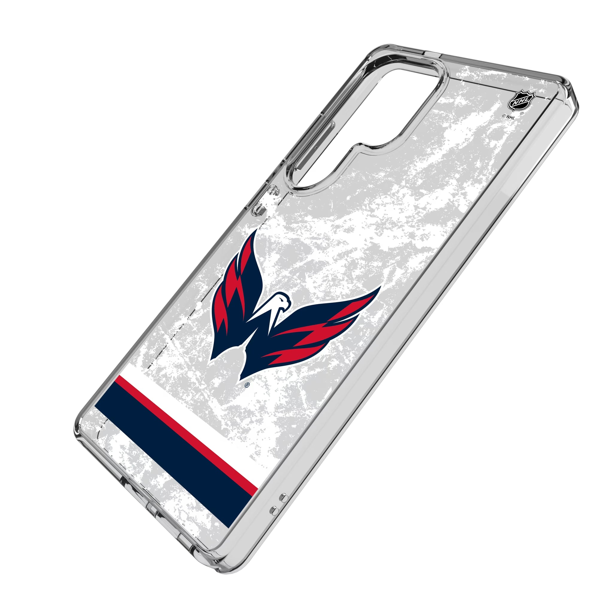 Washington Capitals Ice Stripe Galaxy Clear Phone Case for Samsung Galaxy - Isometric View