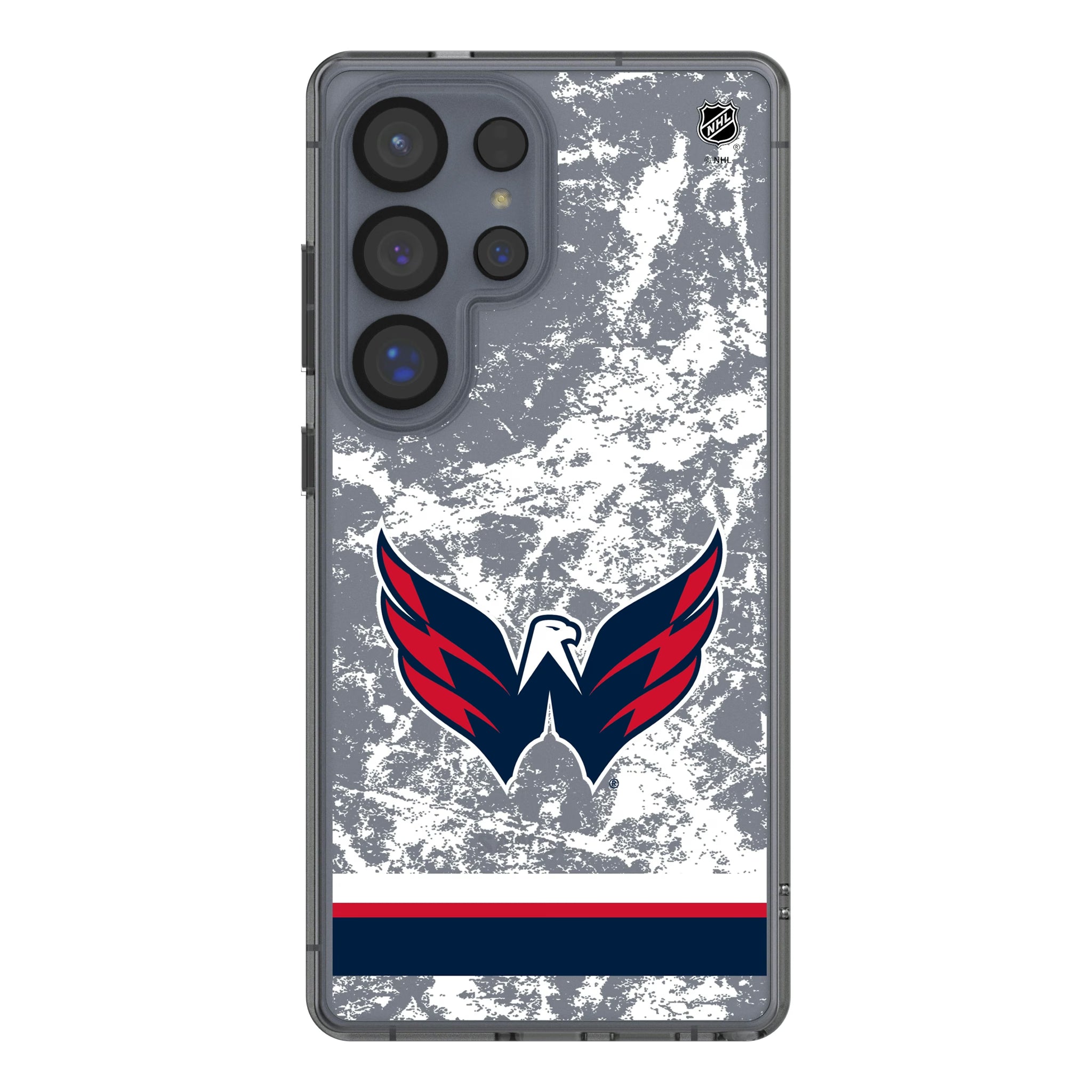 Washington Capitals Ice Stripe Galaxy Clear Phone Case for Samsung Galaxy