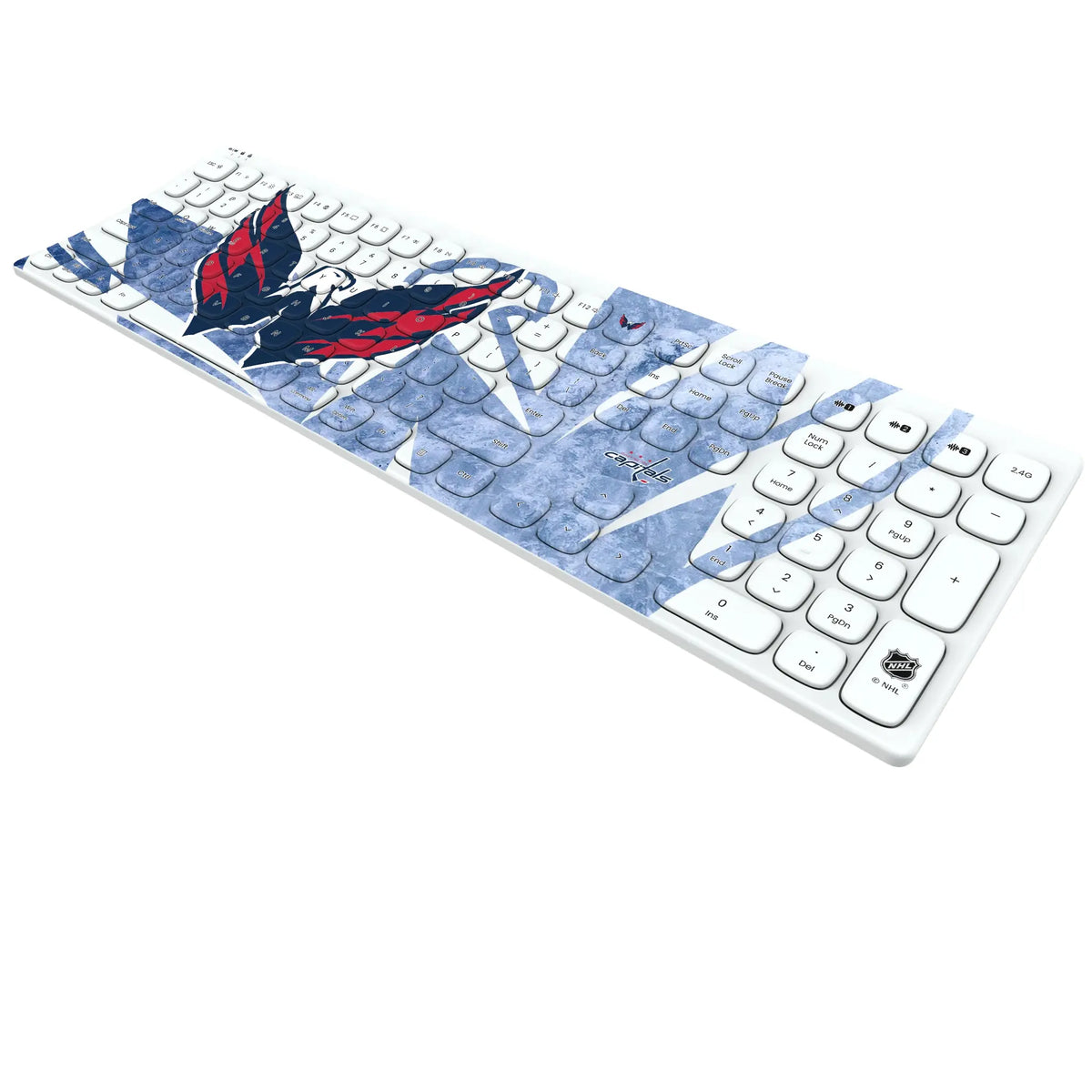 Washington Capitals Ice Tilt KKB605 Curved Wireless Keyboard - Isometric View