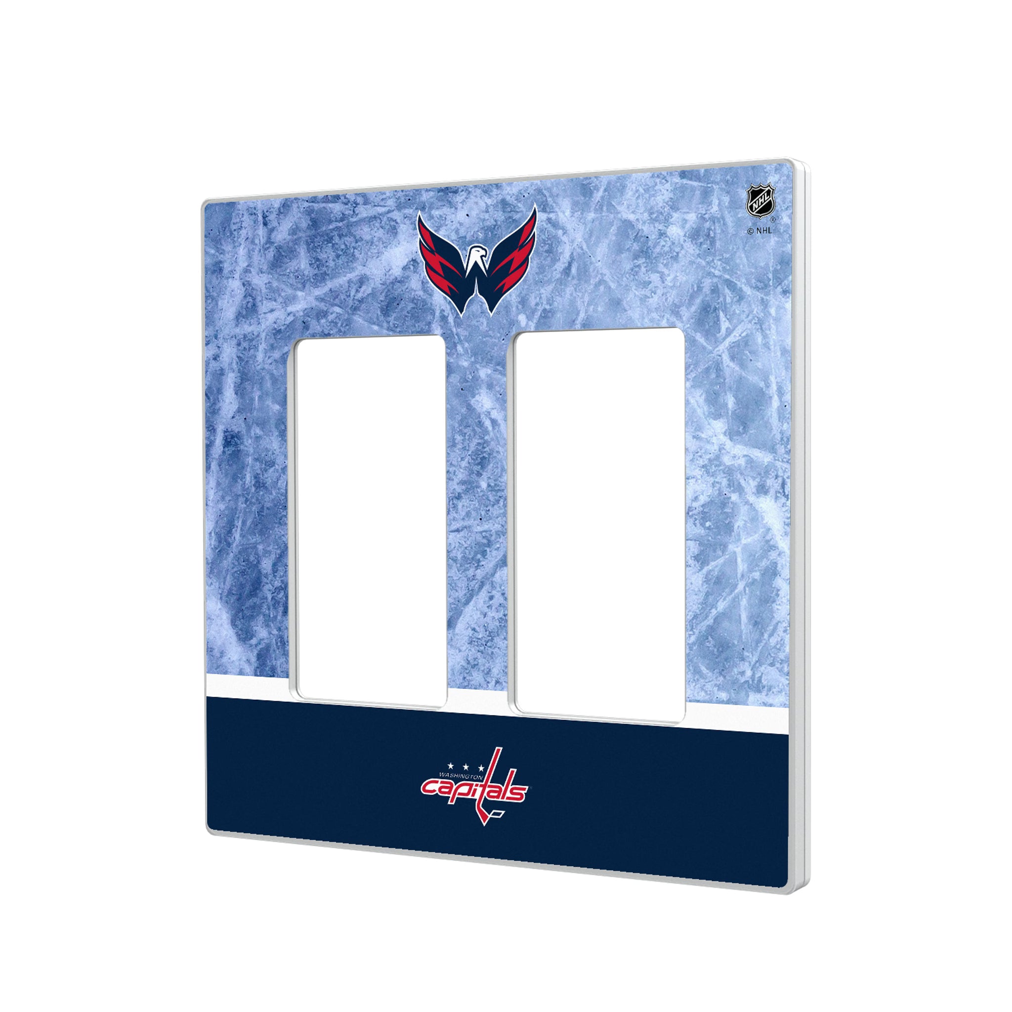 Washington Capitals Ice Wordmark Hidden-Screw Light Switch Plate#Style_Double Rocker