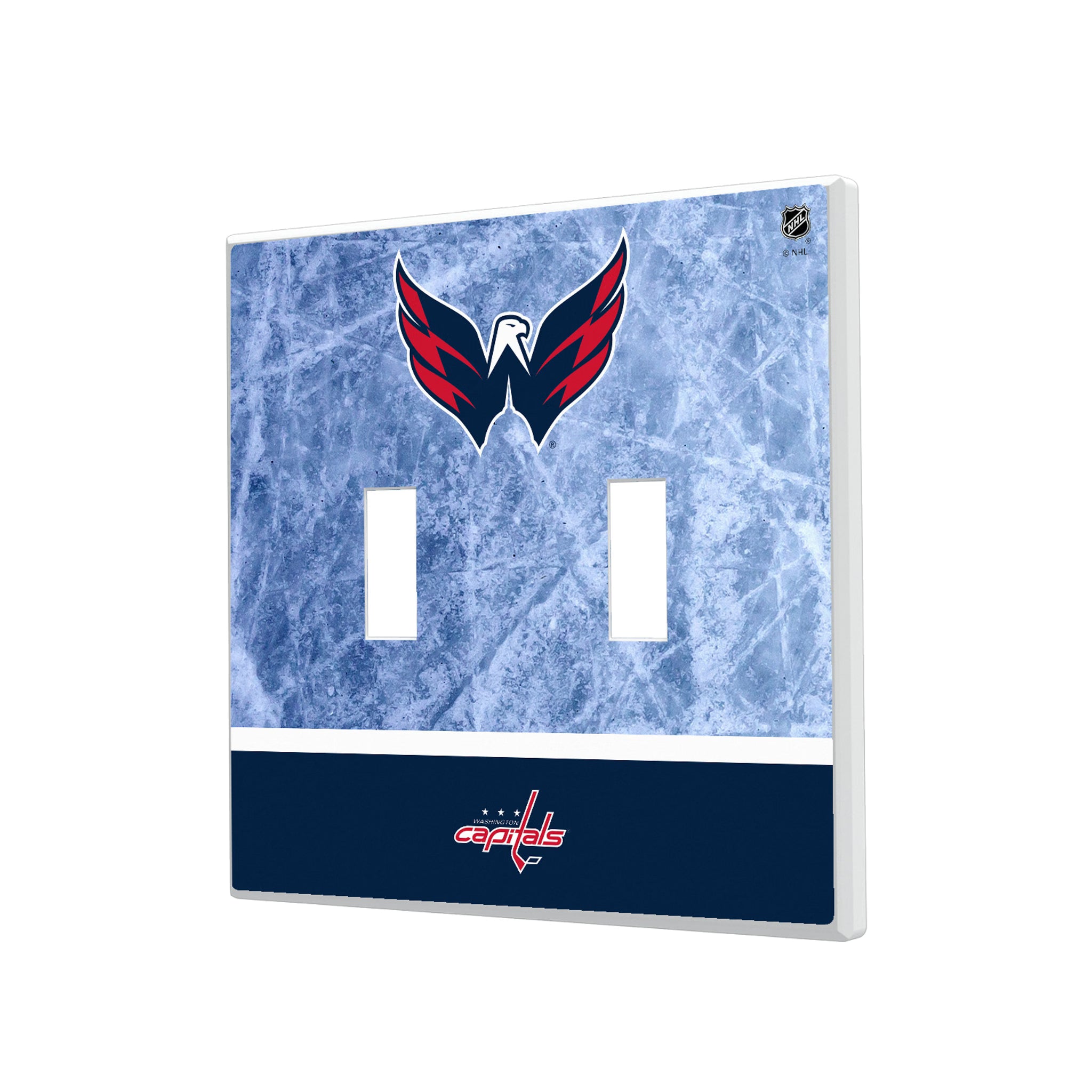 Washington Capitals Ice Wordmark Hidden-Screw Light Switch Plate#Style_Double Toggle