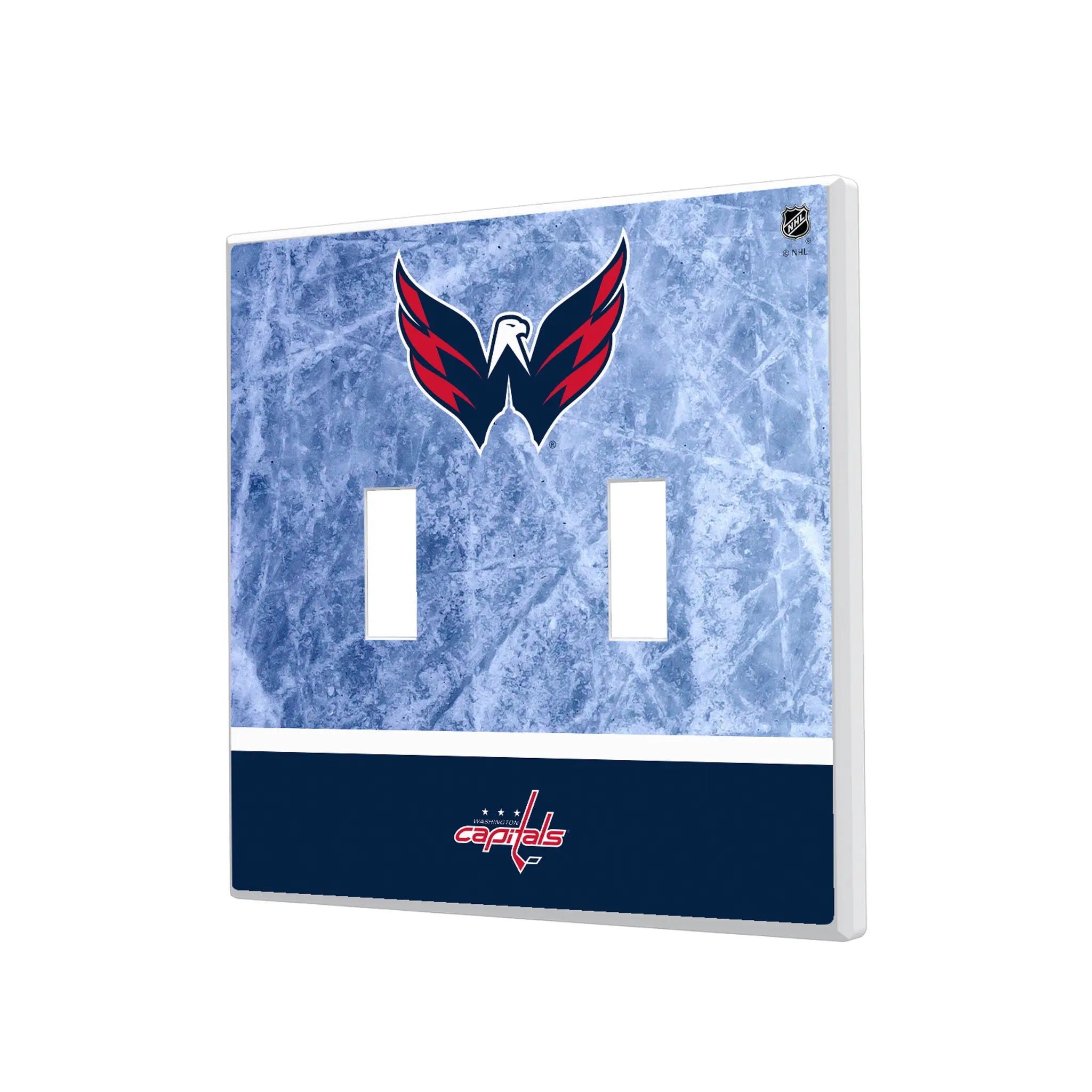 Washington Capitals Ice Wordmark Hidden-Screw Light Switch Plate#Style_Double Toggle
