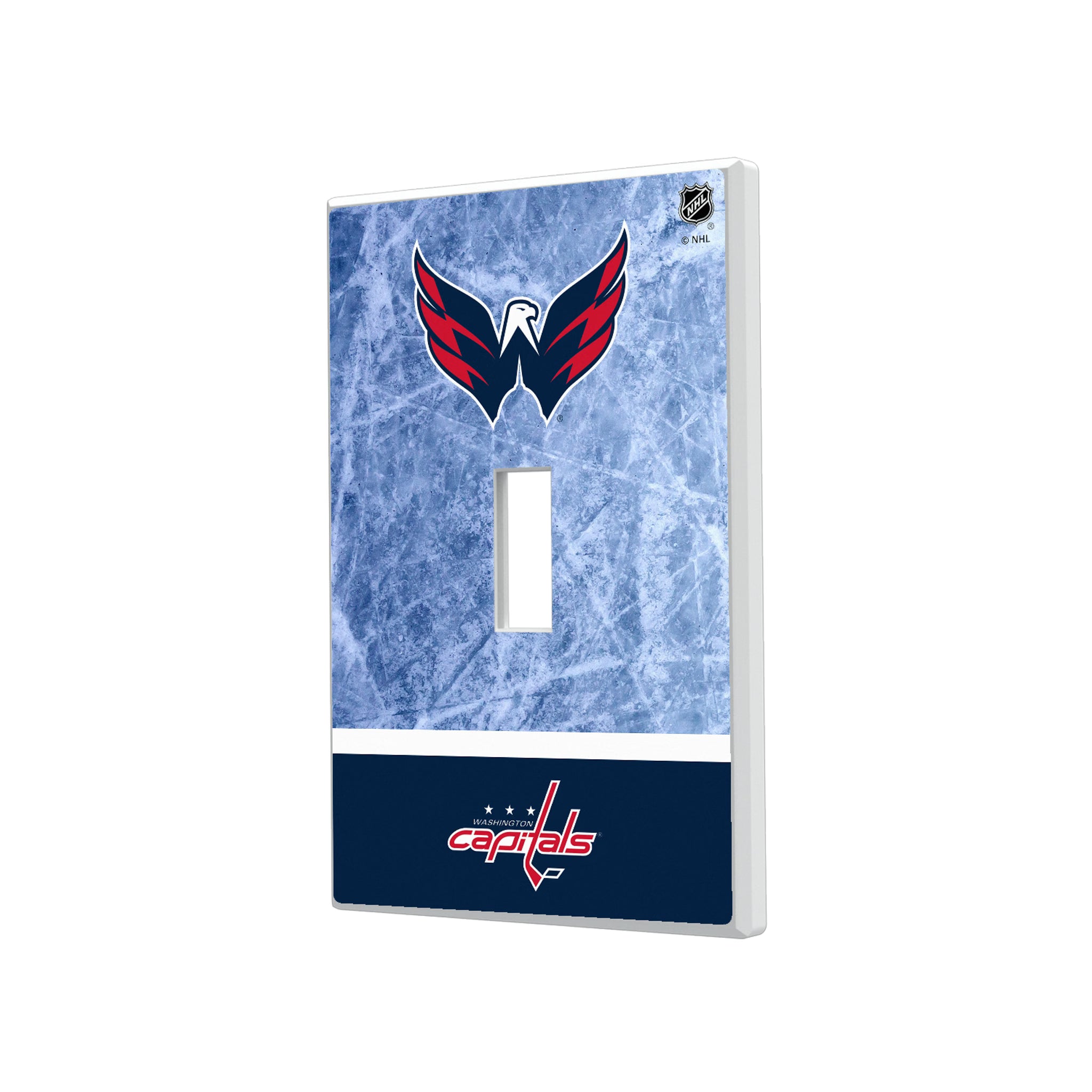 Washington Capitals Ice Wordmark Hidden-Screw Light Switch Plate#Style_Single Toggle