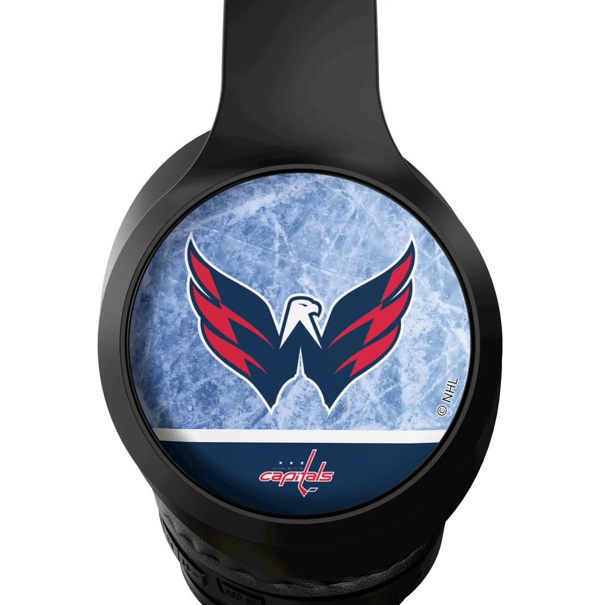 Washington Capitals Ice Wordmark Wireless Over-Ear Headphones With Case - Detail