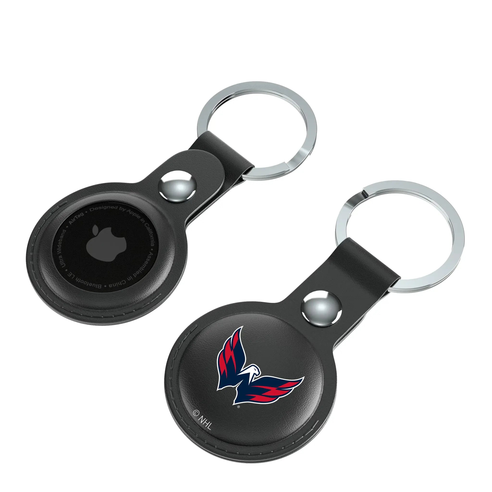 Washington Capitals Insignia AirTag Black Airtag Holder 2-Pack - Isometric View