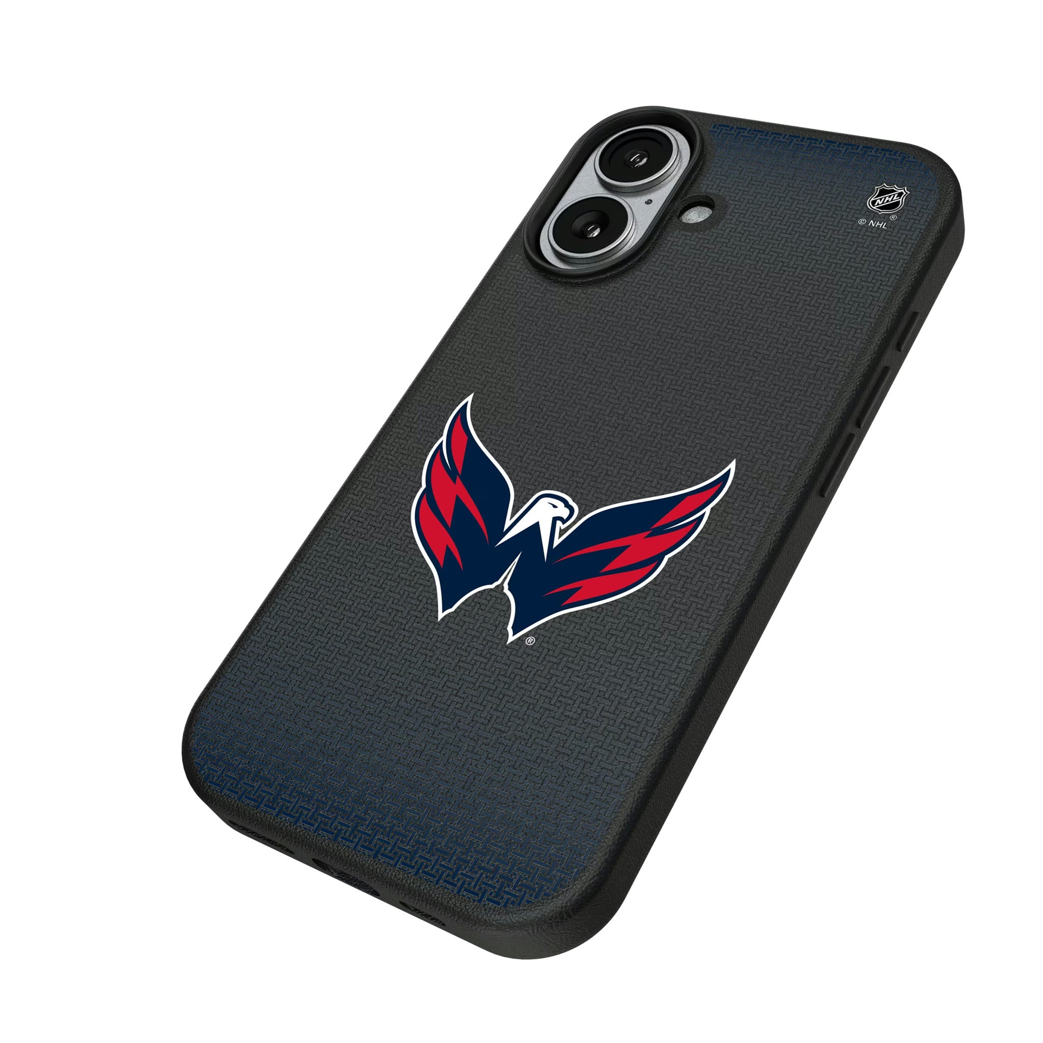 Washington Capitals Linen iPhone MagSafe Compatible Phone Case for Apple iPhone - Isometric View#Device_iPhone 17