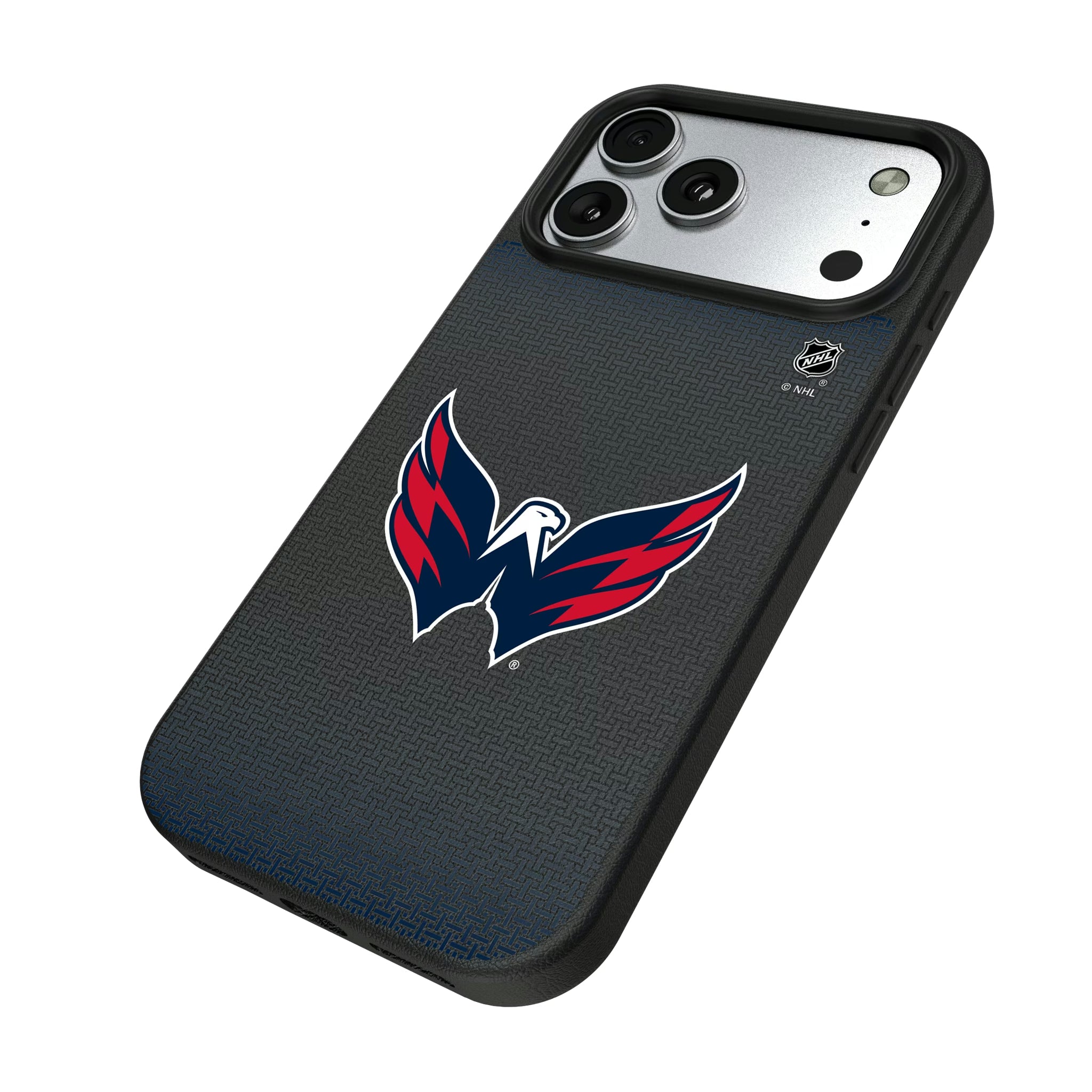 Washington Capitals Linen iPhone MagSafe Compatible Phone Case for Apple iPhone - Isometric View#Device_iPhone 17 Pro Max