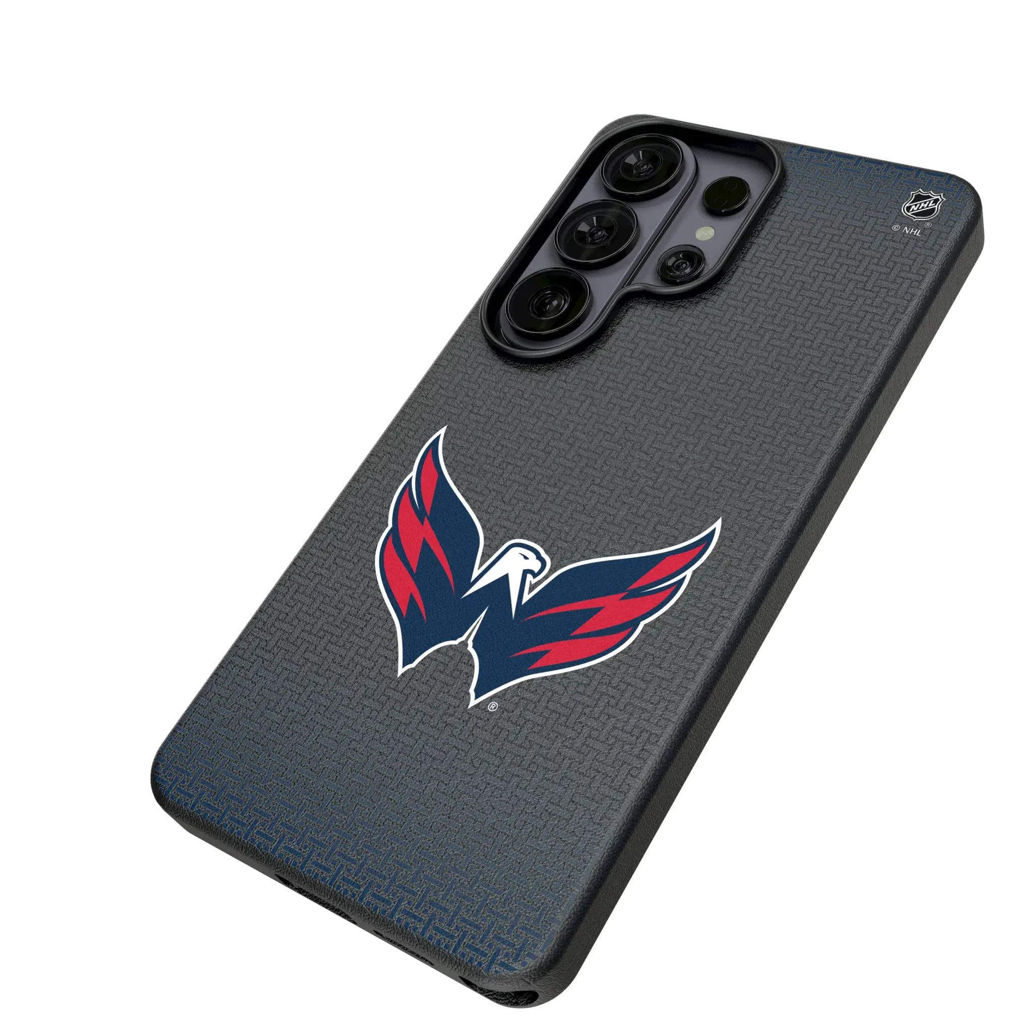 Washington Capitals Linen Galaxy MagSafe Compatible Phone Case for Samsung Galaxy - Isometric View#Device_Galaxy S26 Ultra