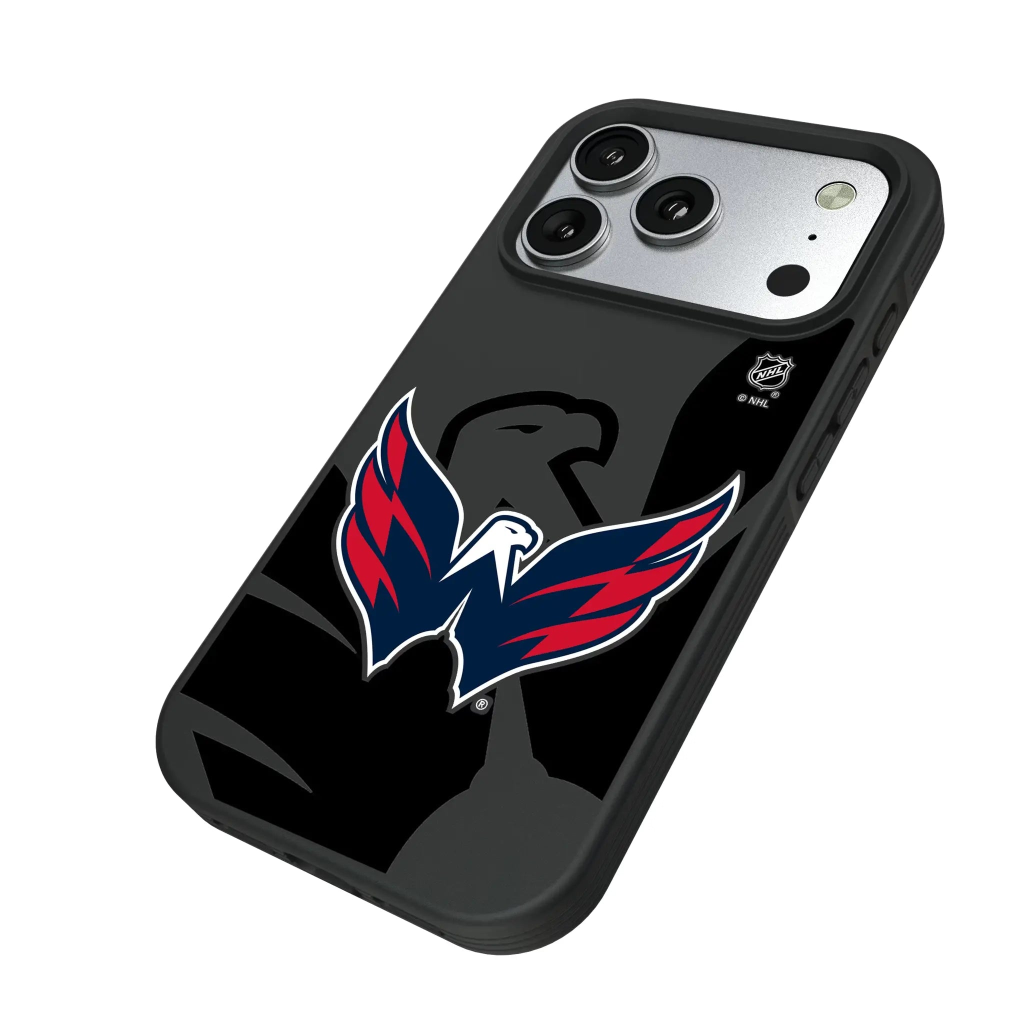 Washington Capitals Monocolor Tilt iPhone Bump Phone Case for Apple iPhone - Isometric View#Device_iPhone 17 Pro