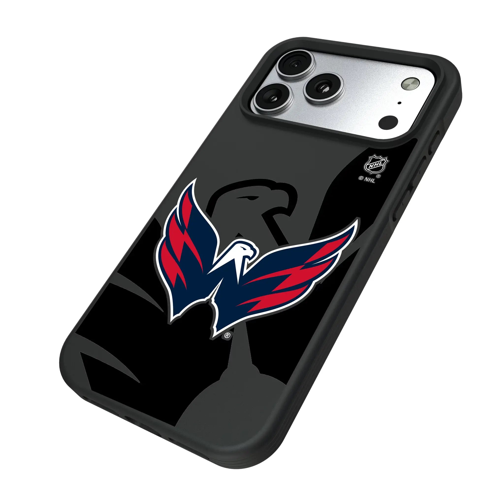 Washington Capitals Monocolor Tilt iPhone Bump Phone Case for Apple iPhone - Isometric View#Device_iPhone 17 Pro Max