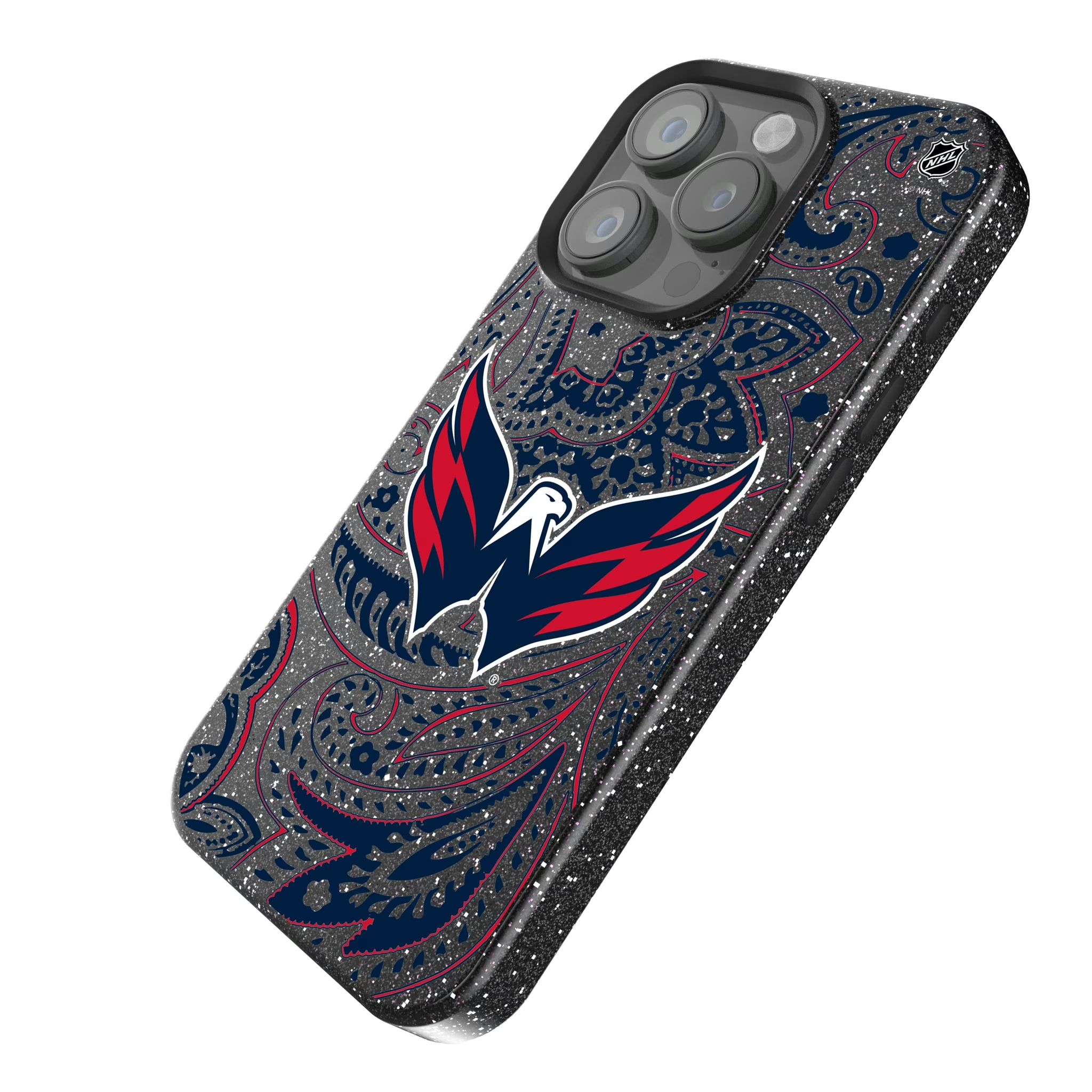 Washington Capitals Paisley iPhone Bling Phone Case for Apple iPhone - Isometric View