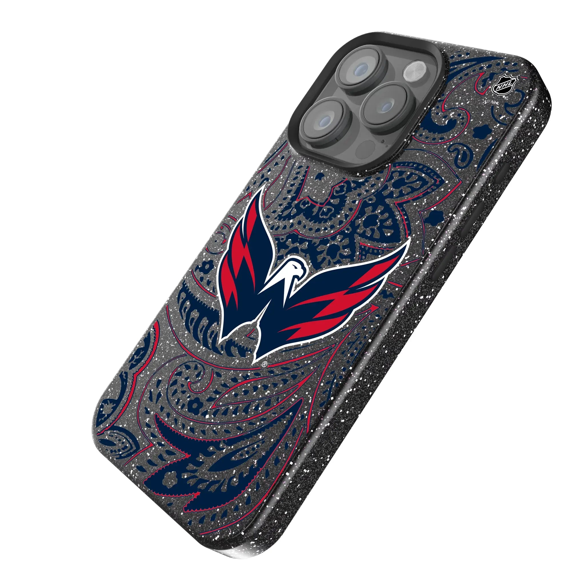 Washington Capitals Paisley iPhone Bling Phone Case for Apple iPhone - Isometric View