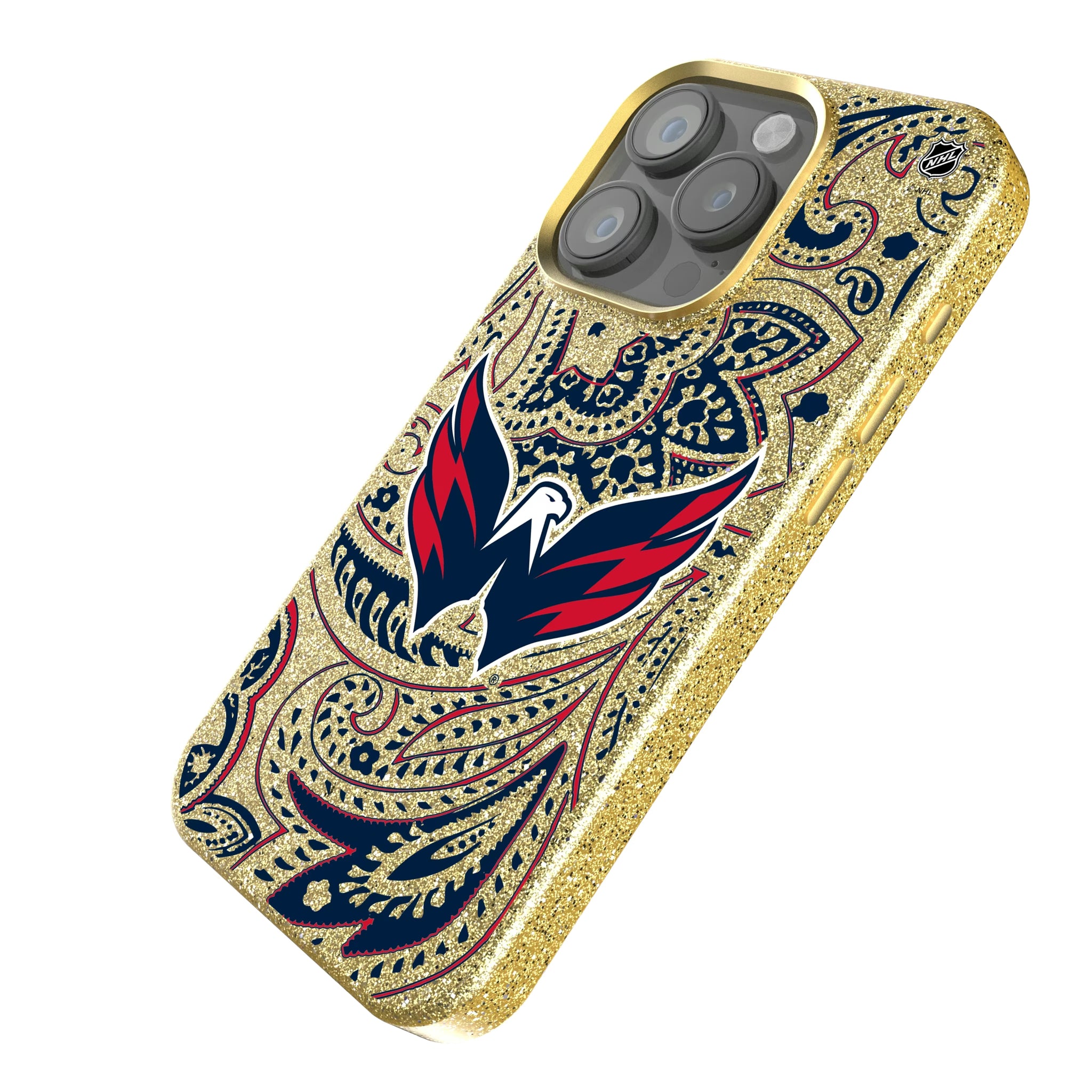 Washington Capitals Paisley iPhone Bling Phone Case for Apple iPhone - Isometric View