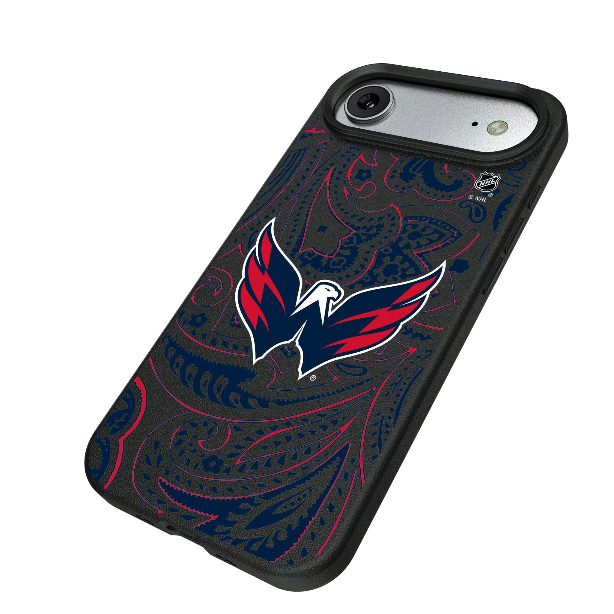 Washington Capitals Paisley iPhone MagSafe Compatible Phone Case for Apple iPhone - Isometric View#Device_iPhone Air