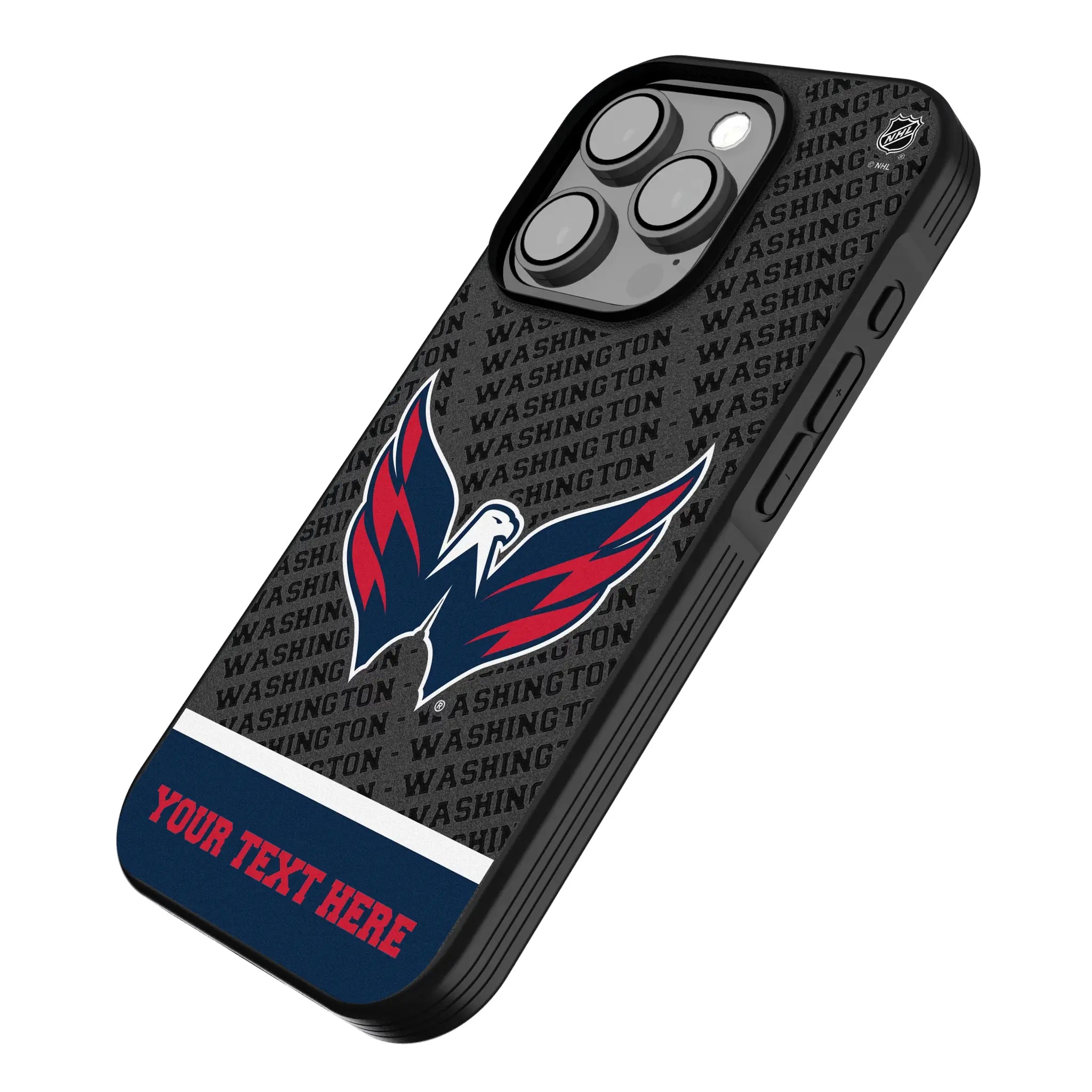 Washington Capitals Personalized EndZone Plus iPhone Bump Phone Case for Apple iPhone - Isometric View