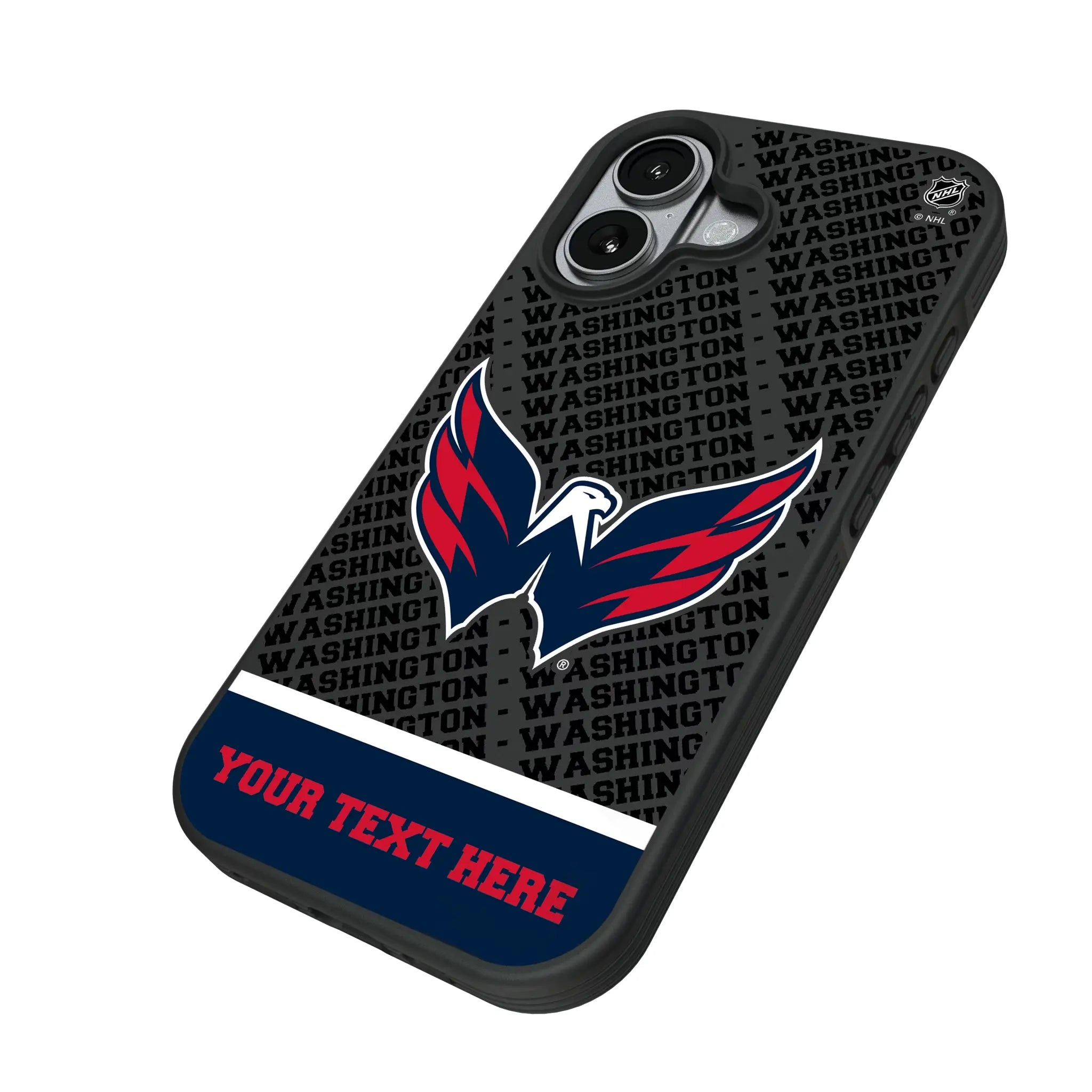 Washington Capitals Personalized EndZone Plus iPhone Bump Phone Case for Apple iPhone - Isometric View#Device_iPhone 17