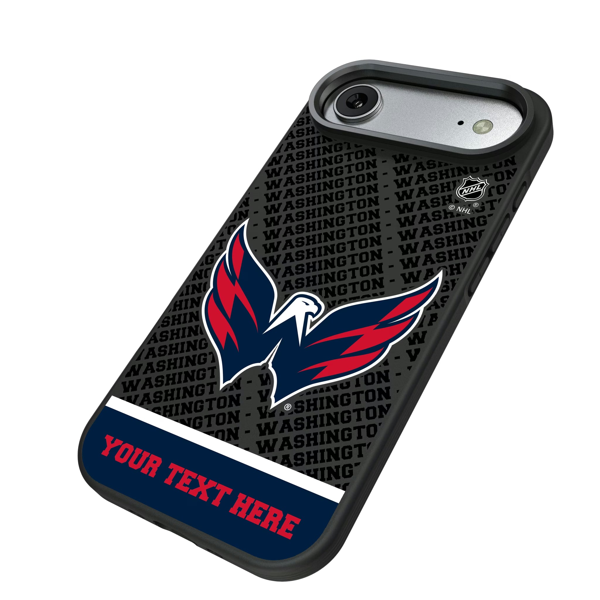 Washington Capitals Personalized EndZone Plus iPhone Bump Phone Case for Apple iPhone - Isometric View#Device_iPhone Air