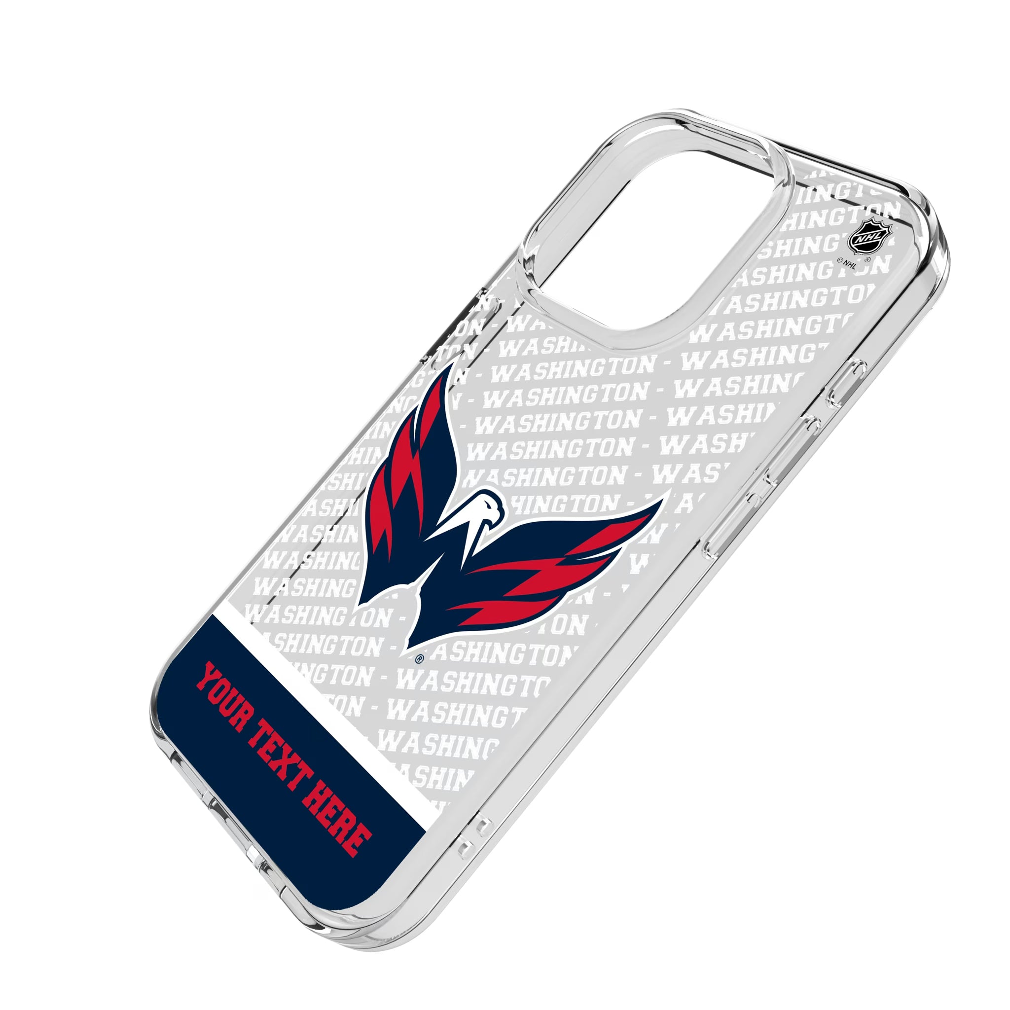 Washington Capitals Personalized EndZone Plus iPhone Clear Phone Case for Apple iPhone - Isometric View