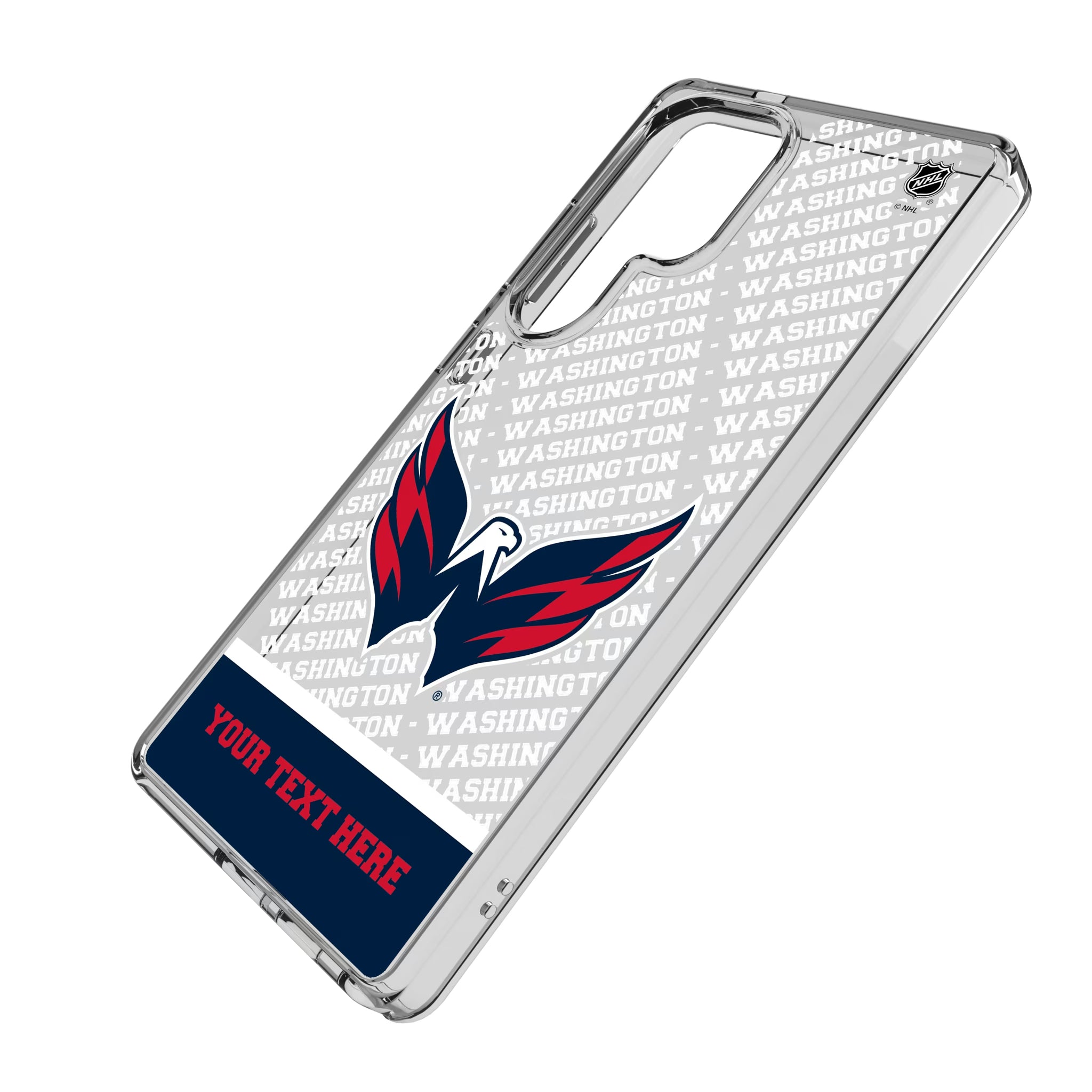 Washington Capitals Personalized EndZone Plus Galaxy Clear Phone Case for Samsung Galaxy - Isometric View