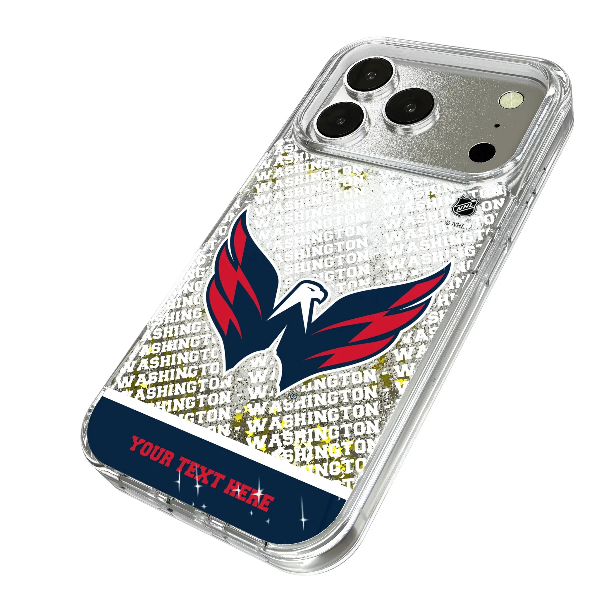 Washington Capitals Personalized EndZone Plus iPhone Glitter Phone Case for Apple iPhone - Isometric View