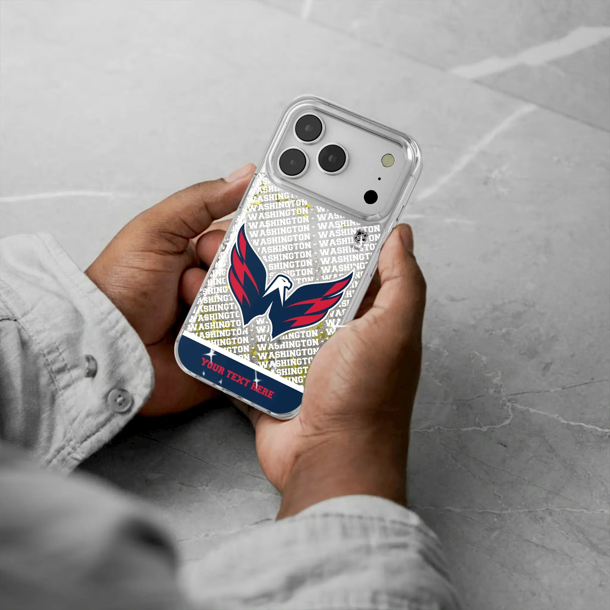 Washington Capitals Personalized EndZone Plus iPhone Glitter Phone Case for Apple iPhone - Lifestyle#Device_iPhone 17 Pro