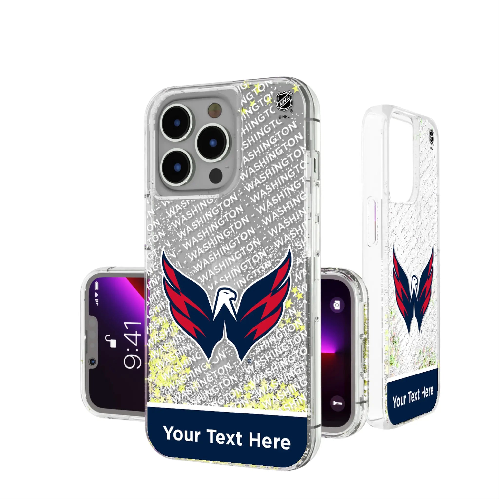 Washington Capitals Personalized EndZone Plus iPhone Glitter Phone Case for Apple iPhone