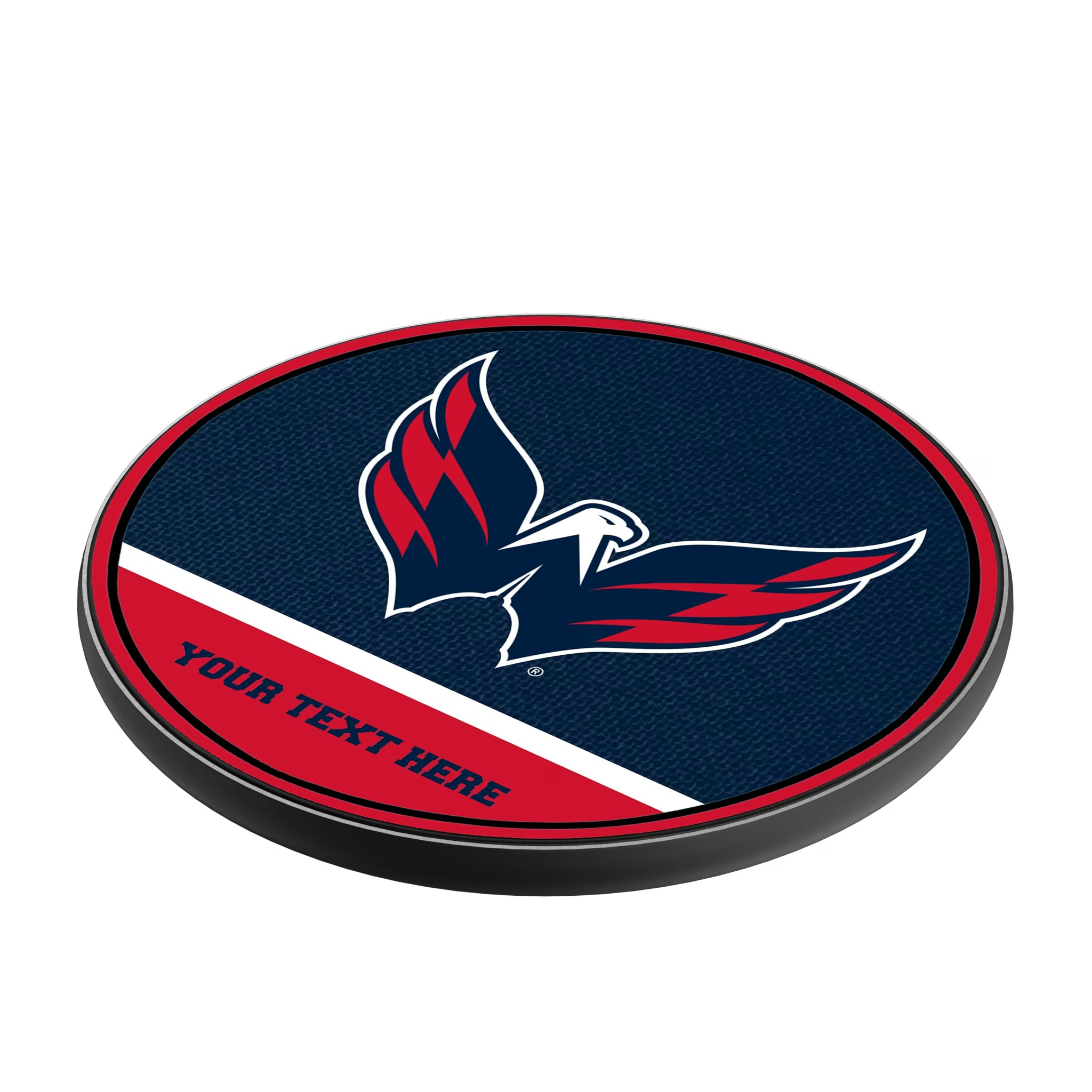 Washington Capitals Personalized Endzone Solid 15-Watt Wireless Charger - Isometric View