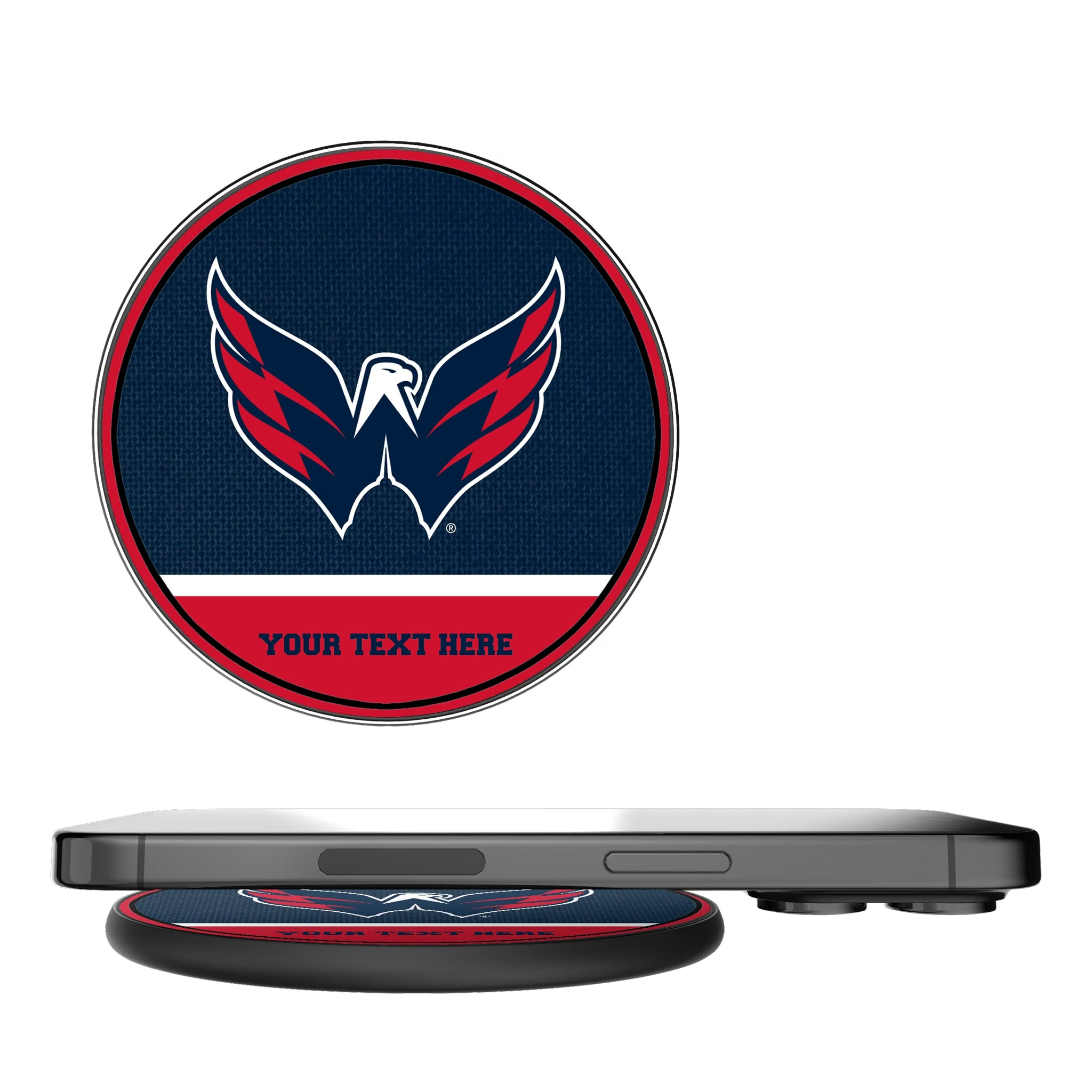 Washington Capitals Personalized Endzone Solid 15-Watt Wireless Charger