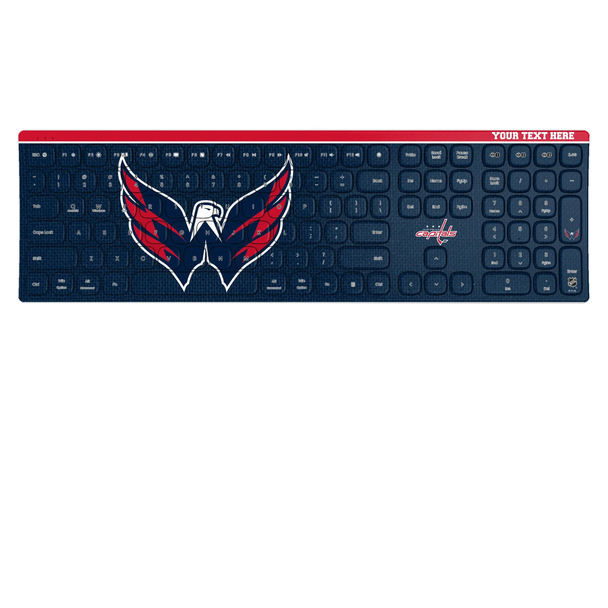 Washington Capitals Personalized Endzone Solid KKB605 Curved Wireless Keyboard