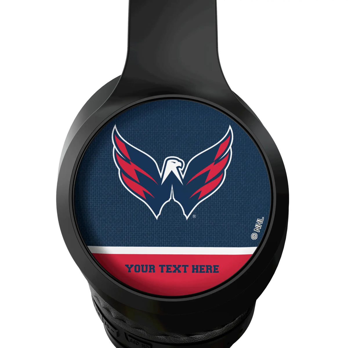 Washington Capitals Personalized Endzone Solid Wireless Over-Ear Headphones With Case - Detail