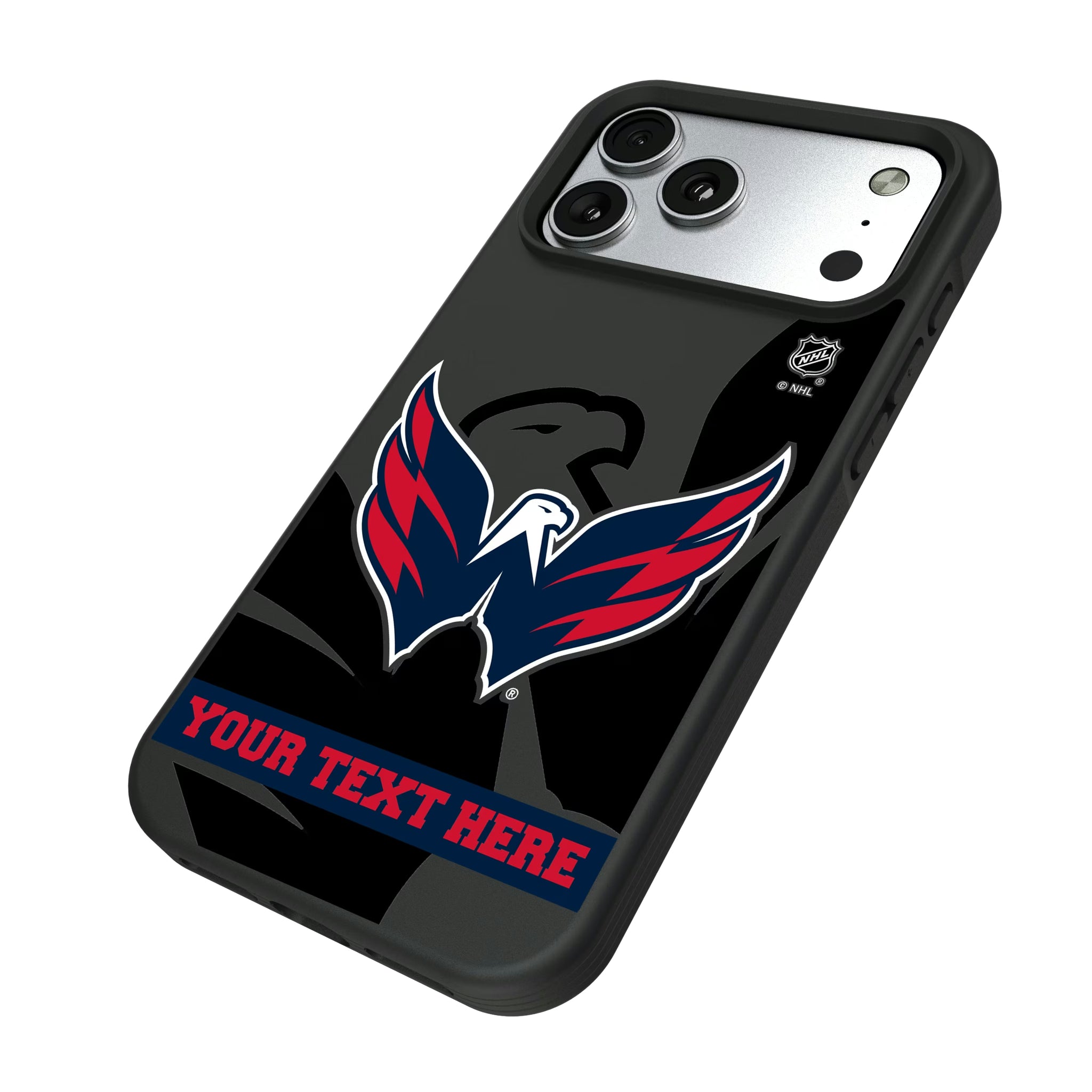 Washington Capitals Personalized Tilt iPhone Bump Phone Case for Apple iPhone - Isometric View#Device_iPhone 17 Pro Max
