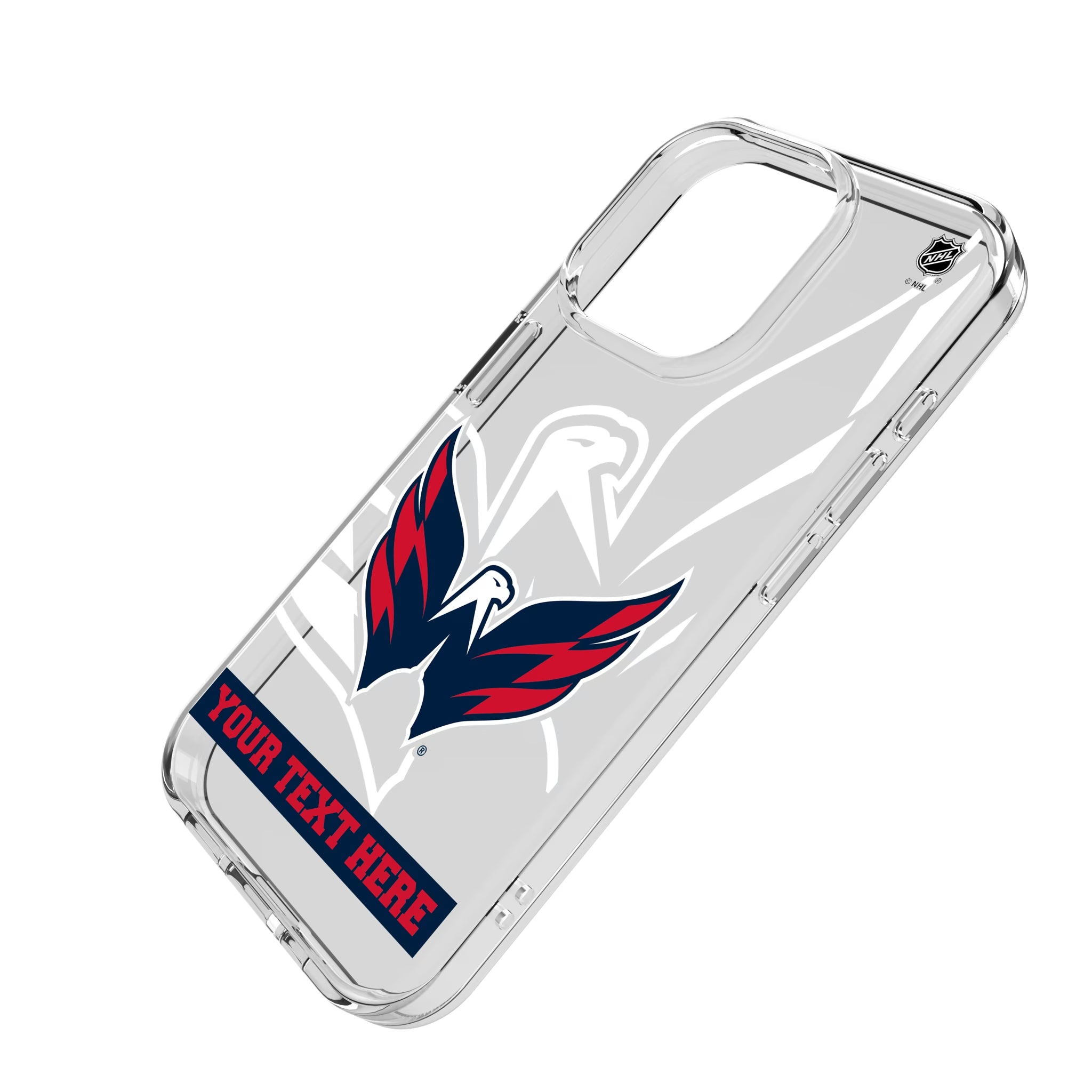 Washington Capitals Personalized Tilt iPhone Clear Phone Case for Apple iPhone - Isometric View