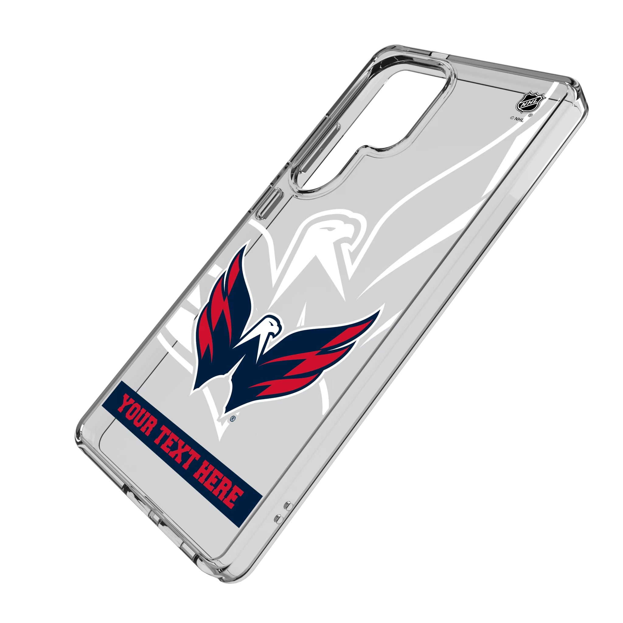 Washington Capitals Personalized Tilt Galaxy Clear Phone Case for Samsung Galaxy - Isometric View