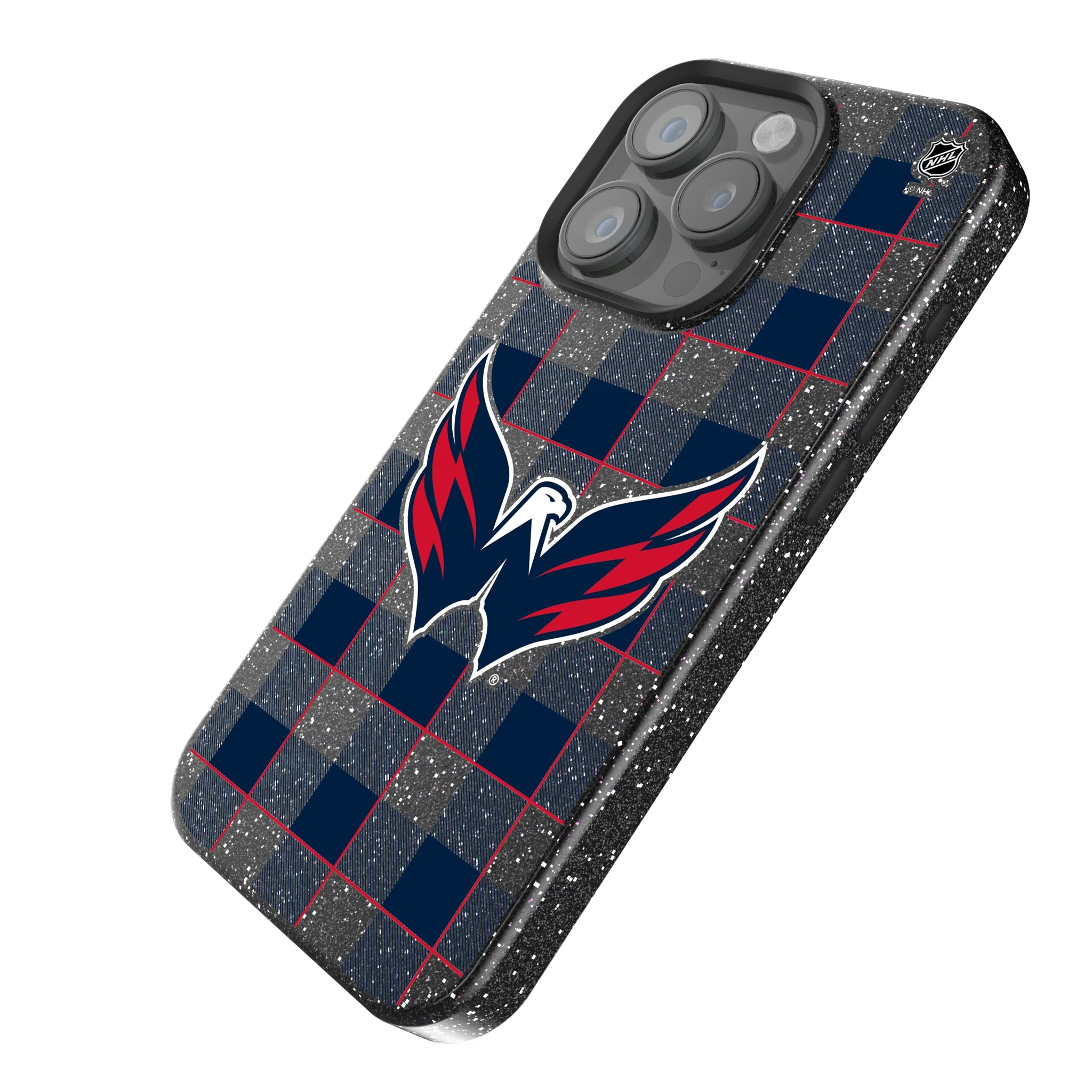 Washington Capitals Plaid iPhone Bling Phone Case for Apple iPhone - Isometric View