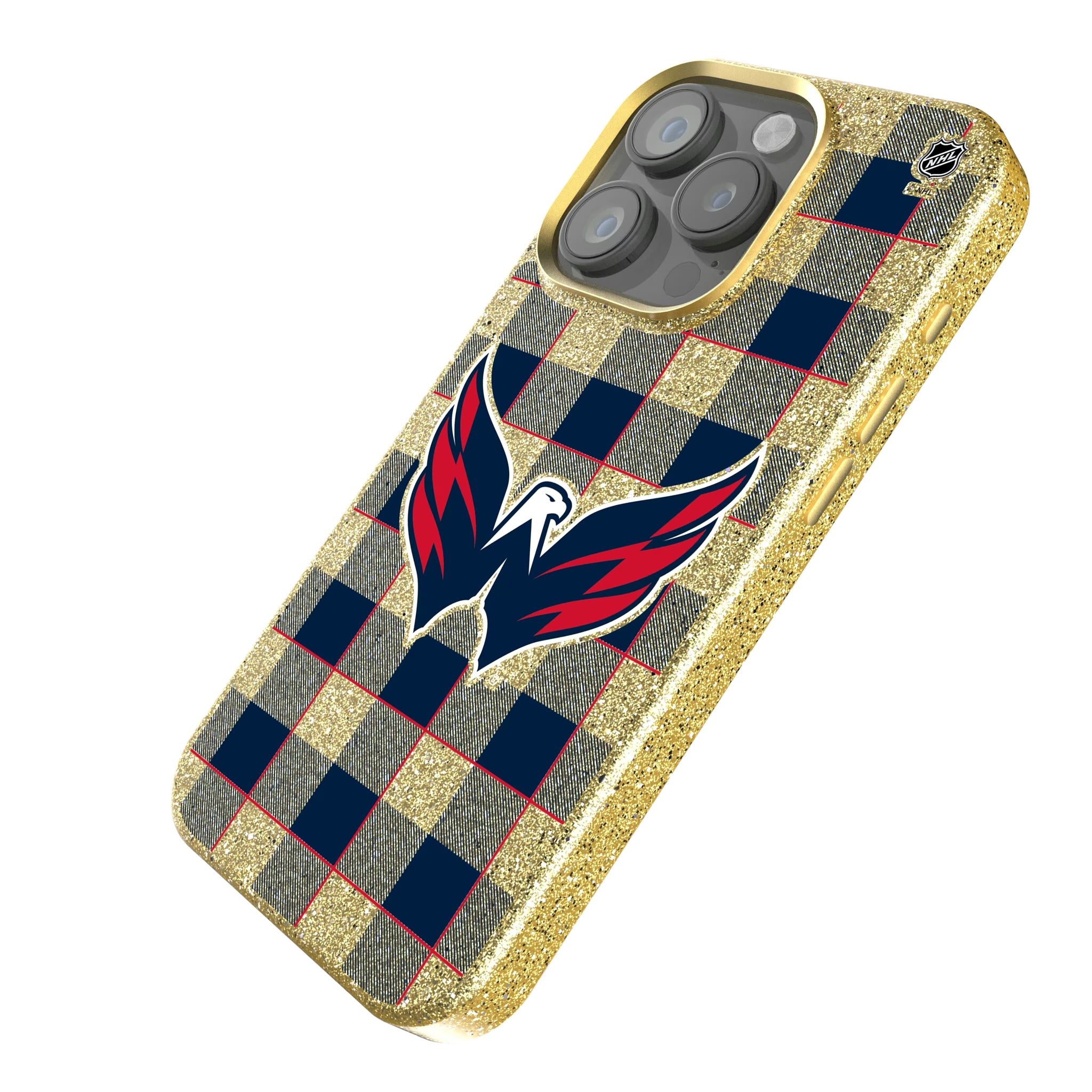 Washington Capitals Plaid iPhone Bling Phone Case for Apple iPhone - Isometric View