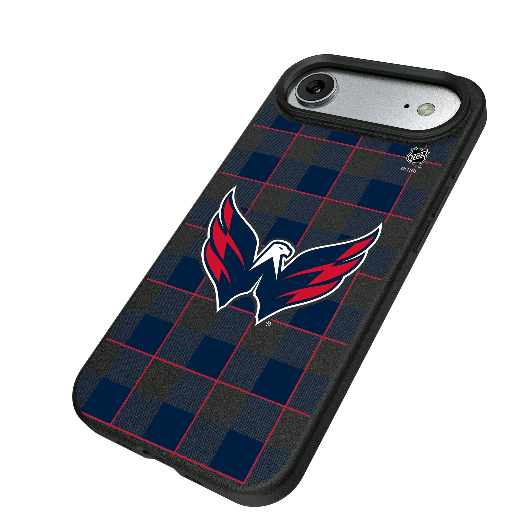 Washington Capitals Plaid iPhone MagSafe Compatible Phone Case for Apple iPhone - Isometric View#Device_iPhone Air
