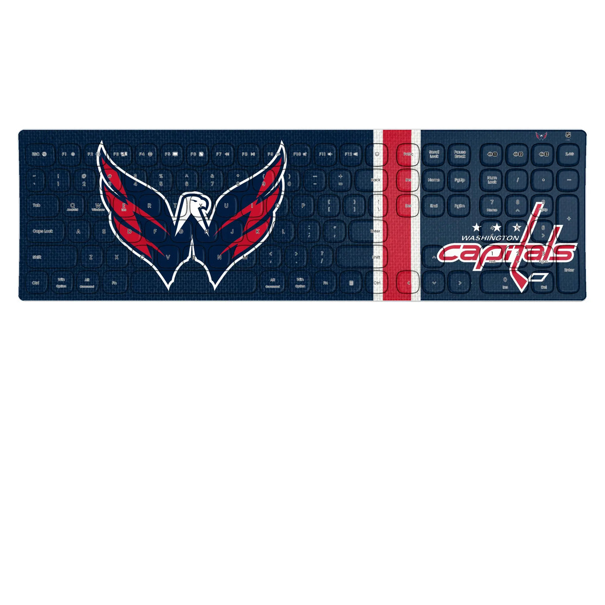 Washington Capitals Stripe KKB605 Curved Wireless Keyboard
