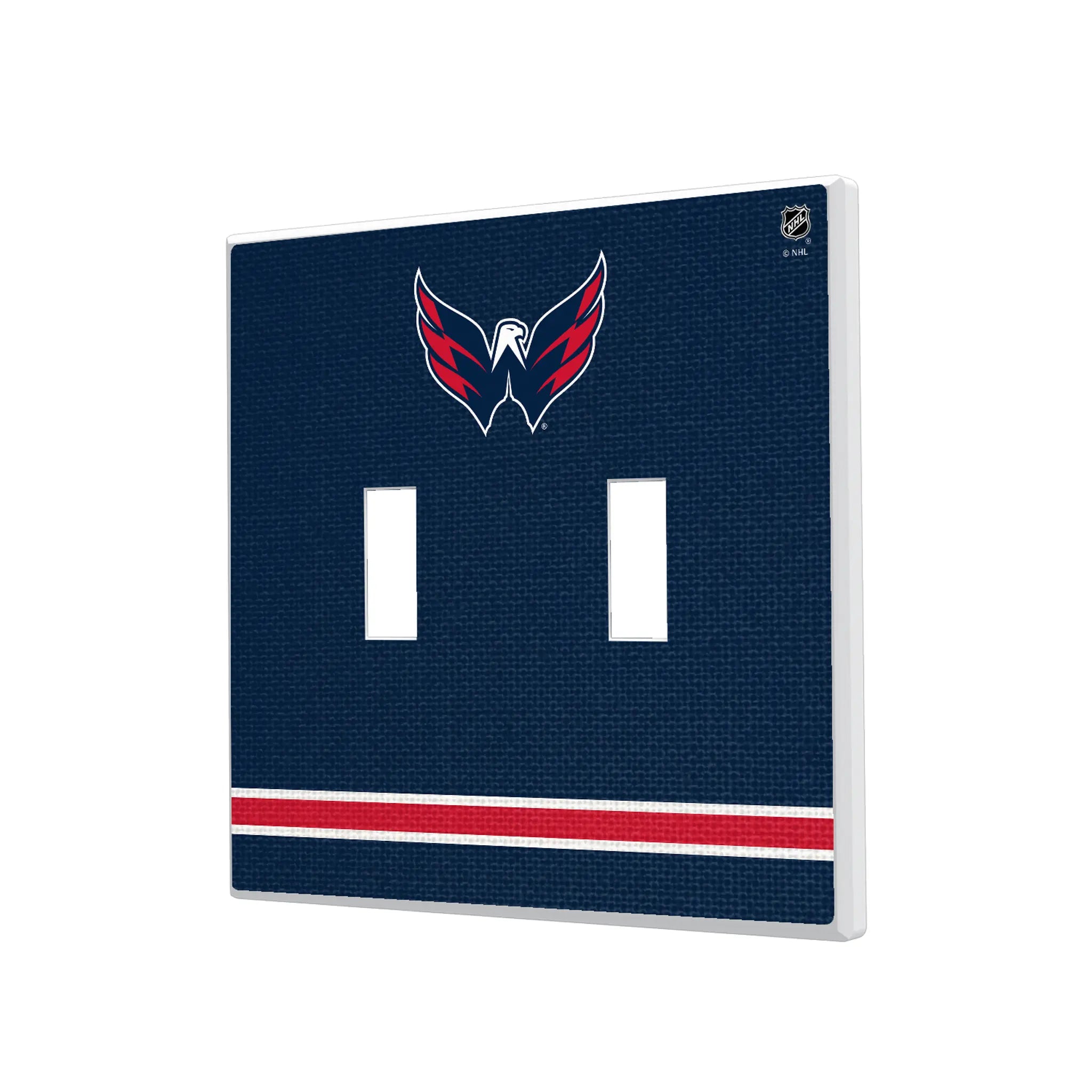 Washington Capitals Stripe Hidden-Screw Light Switch Plate#Style_Double Toggle