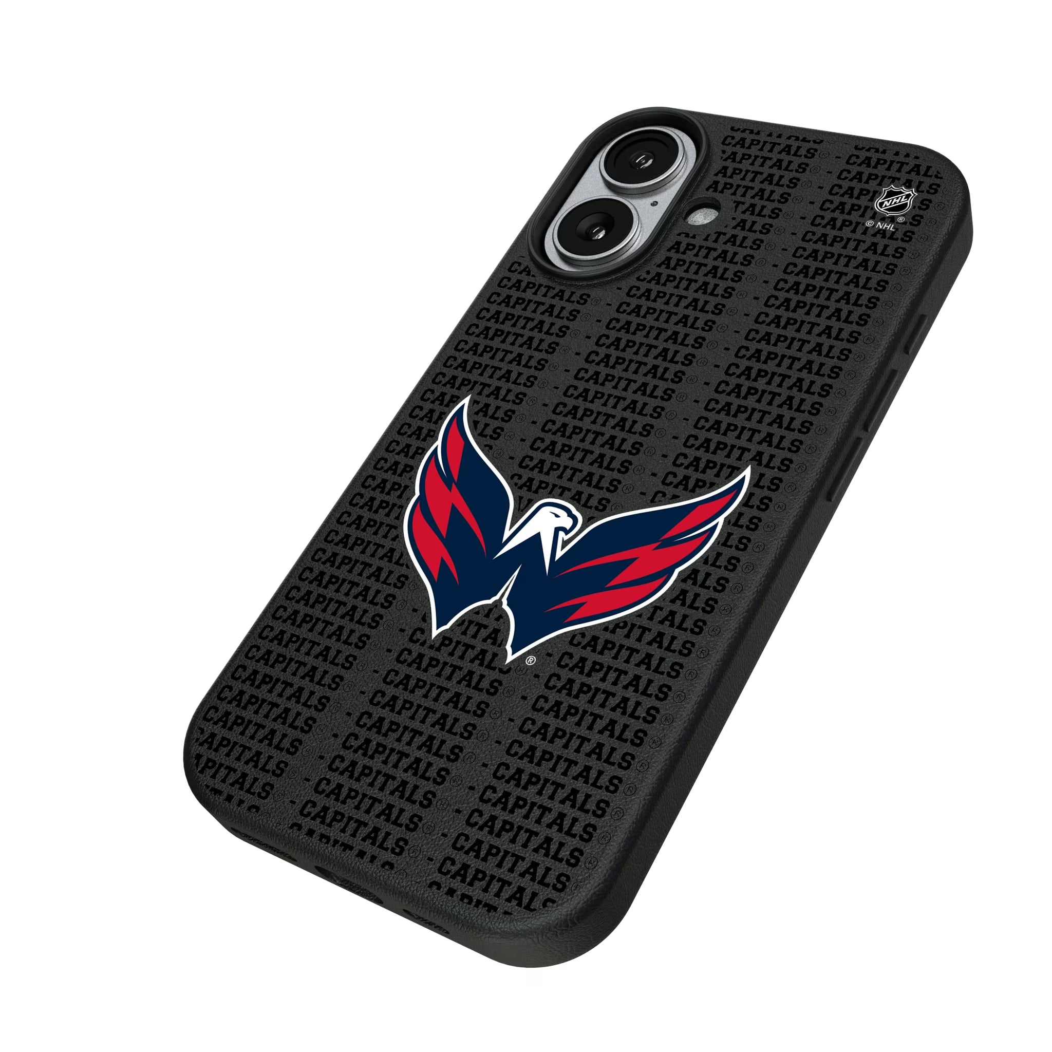 Washington Capitals Text Backdrop iPhone MagSafe Compatible Phone Case for Apple iPhone - Isometric View#Device_iPhone 17