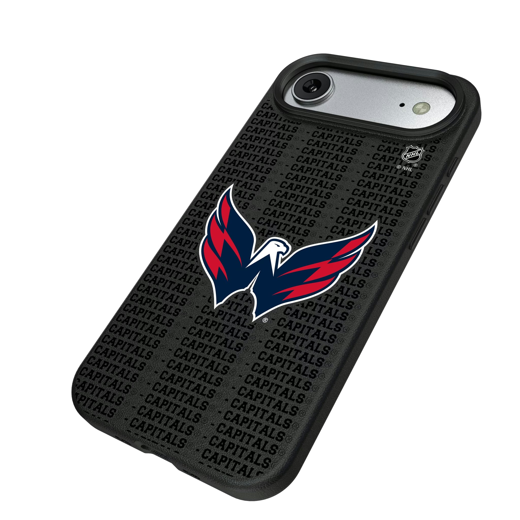 Washington Capitals Text Backdrop iPhone MagSafe Compatible Phone Case for Apple iPhone - Isometric View#Device_iPhone Air