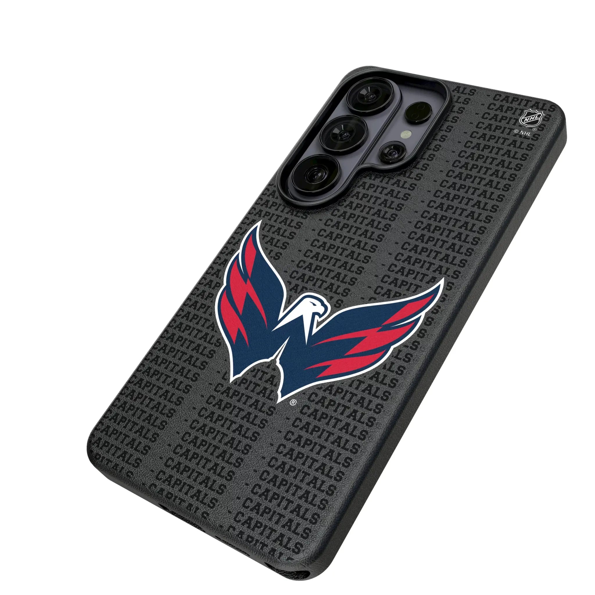 Washington Capitals Text Backdrop Galaxy MagSafe Compatible Phone Case for Samsung Galaxy - Isometric View#Device_Galaxy S26 Ultra