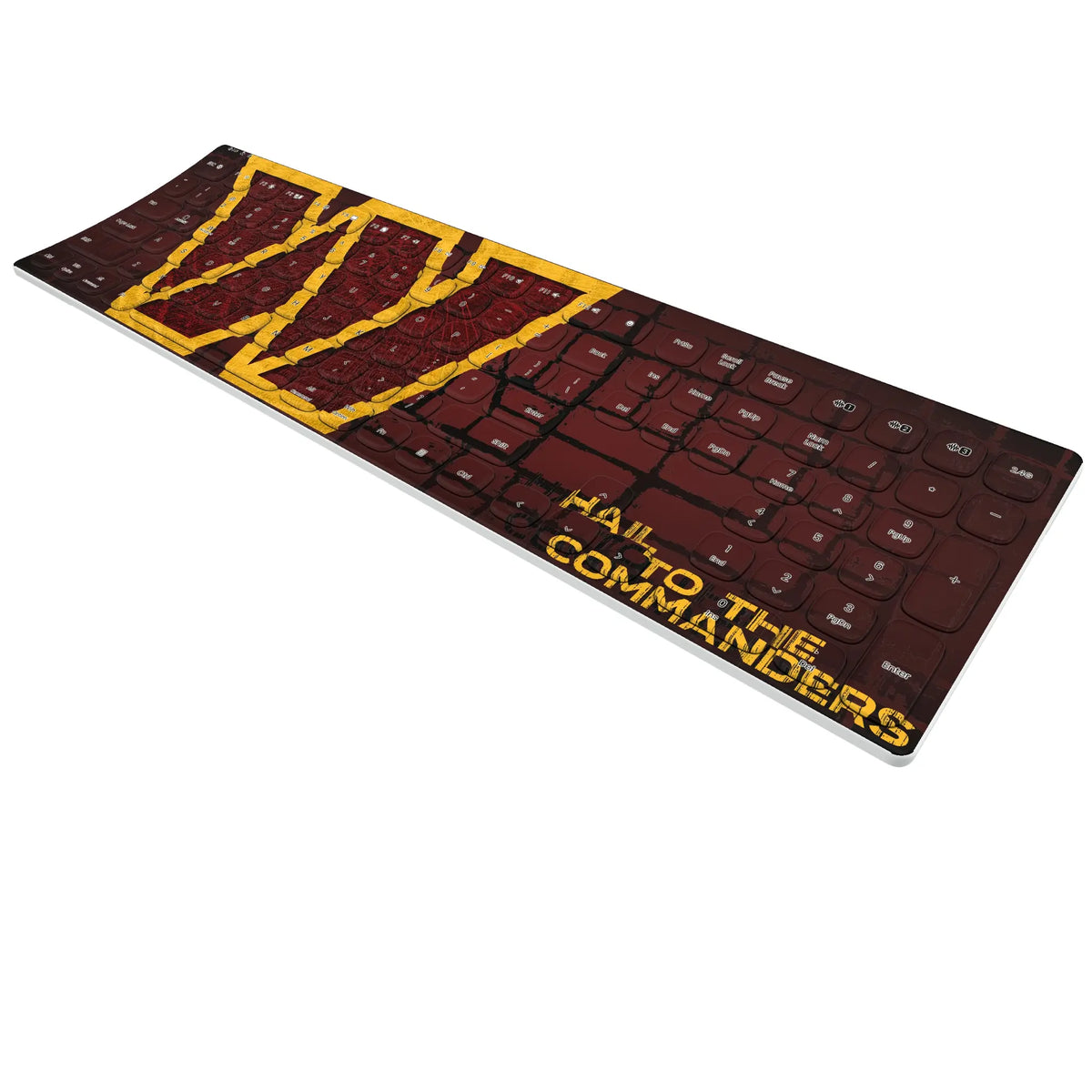 Washington Commanders Brick KKB605 Curved Wireless Keyboard - Isometric View