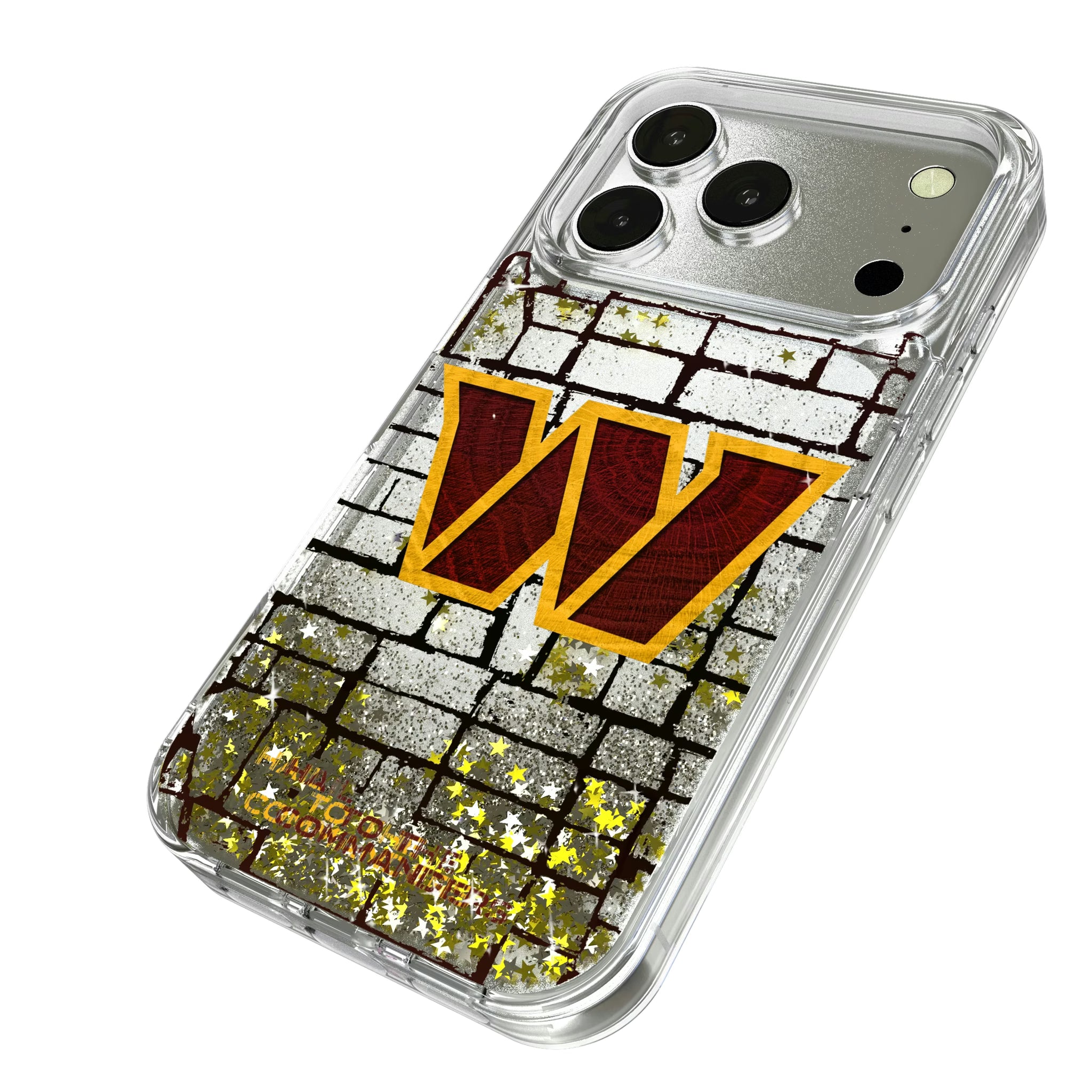 Washington Commanders Brick iPhone Glitter Phone Case for Apple iPhone - Isometric View