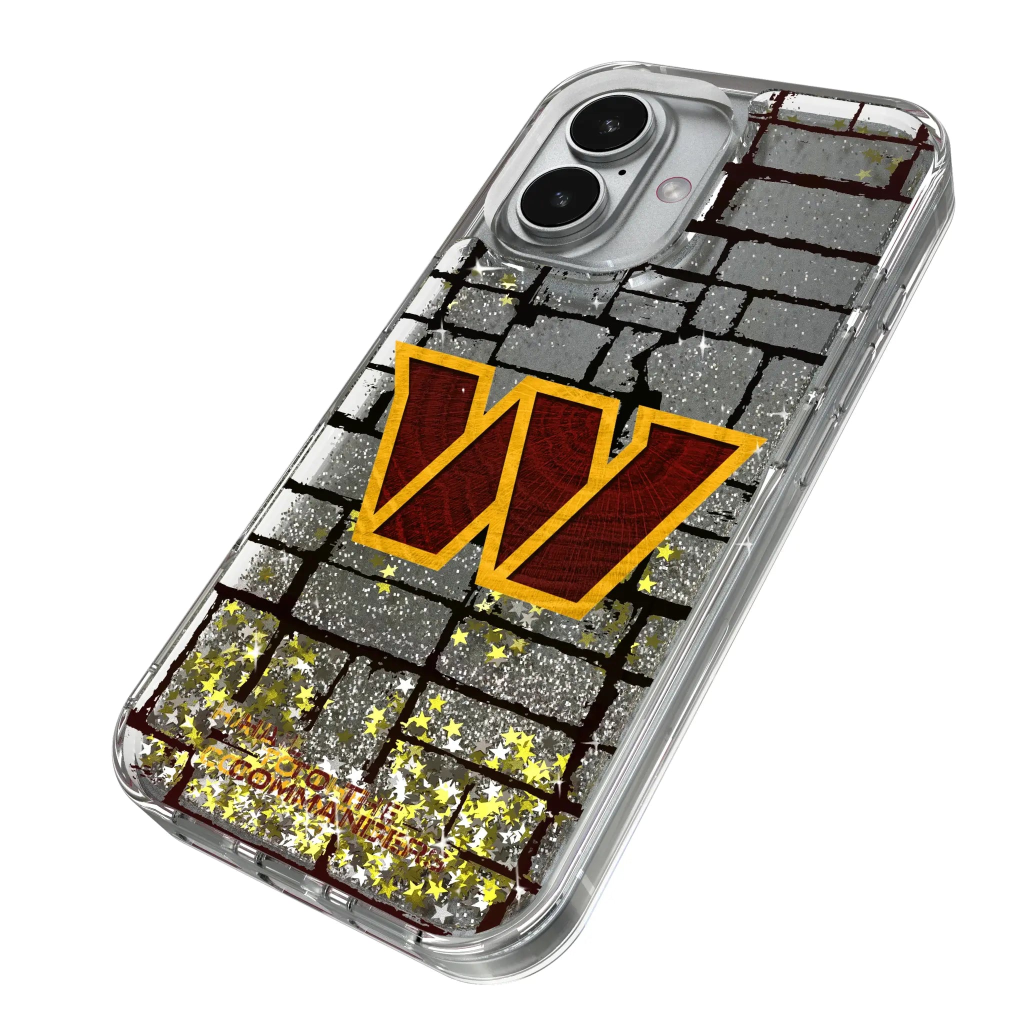 Washington Commanders Brick iPhone Glitter Phone Case for Apple iPhone - Isometric View