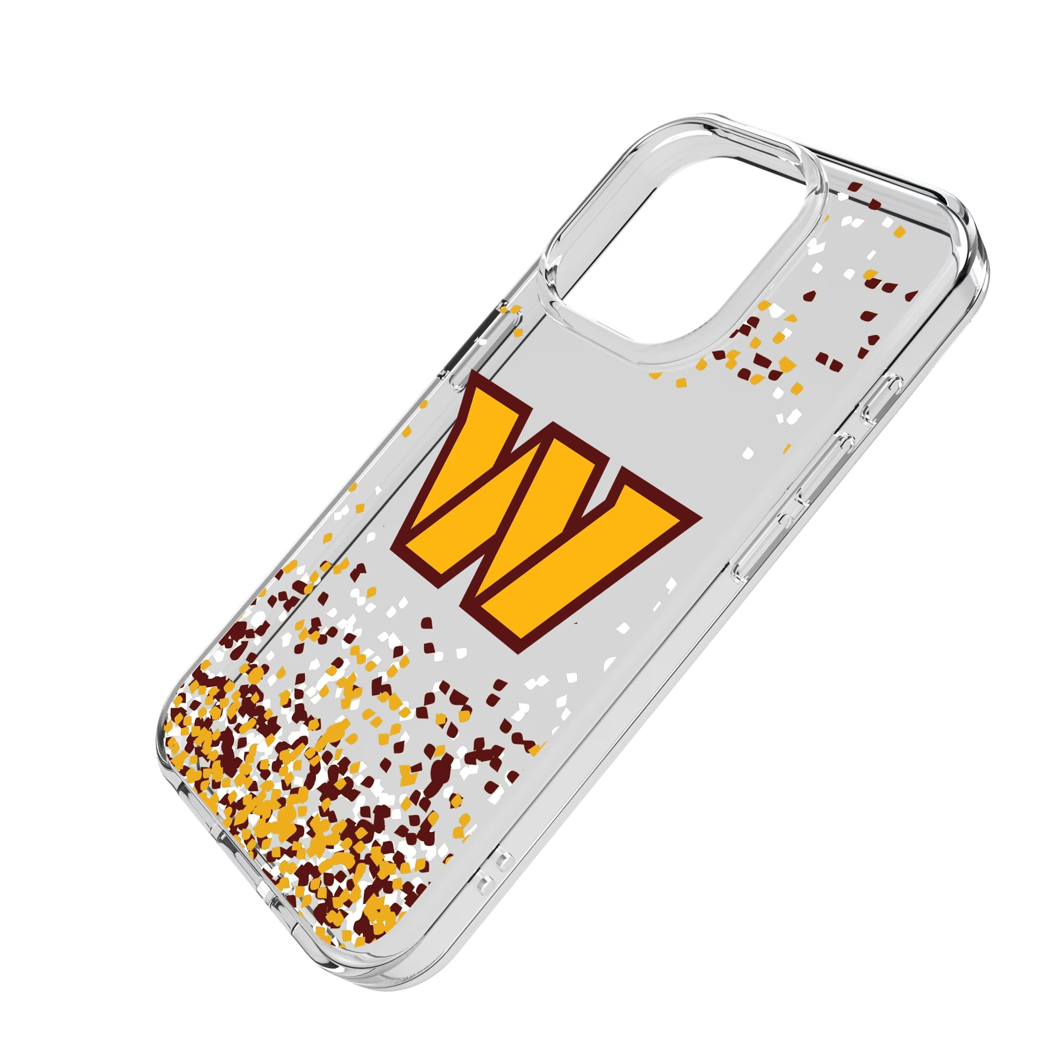Washington Commanders Confetti iPhone Clear Phone Case for Apple iPhone - Isometric View