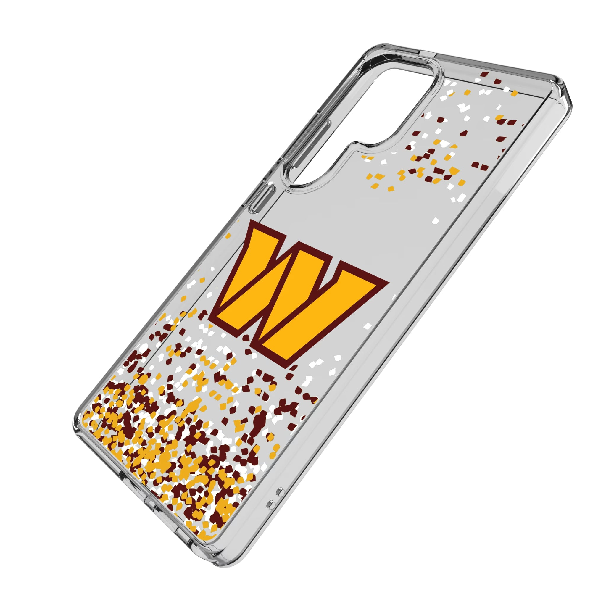 Washington Commanders Confetti Galaxy Clear Phone Case for Samsung Galaxy - Isometric View